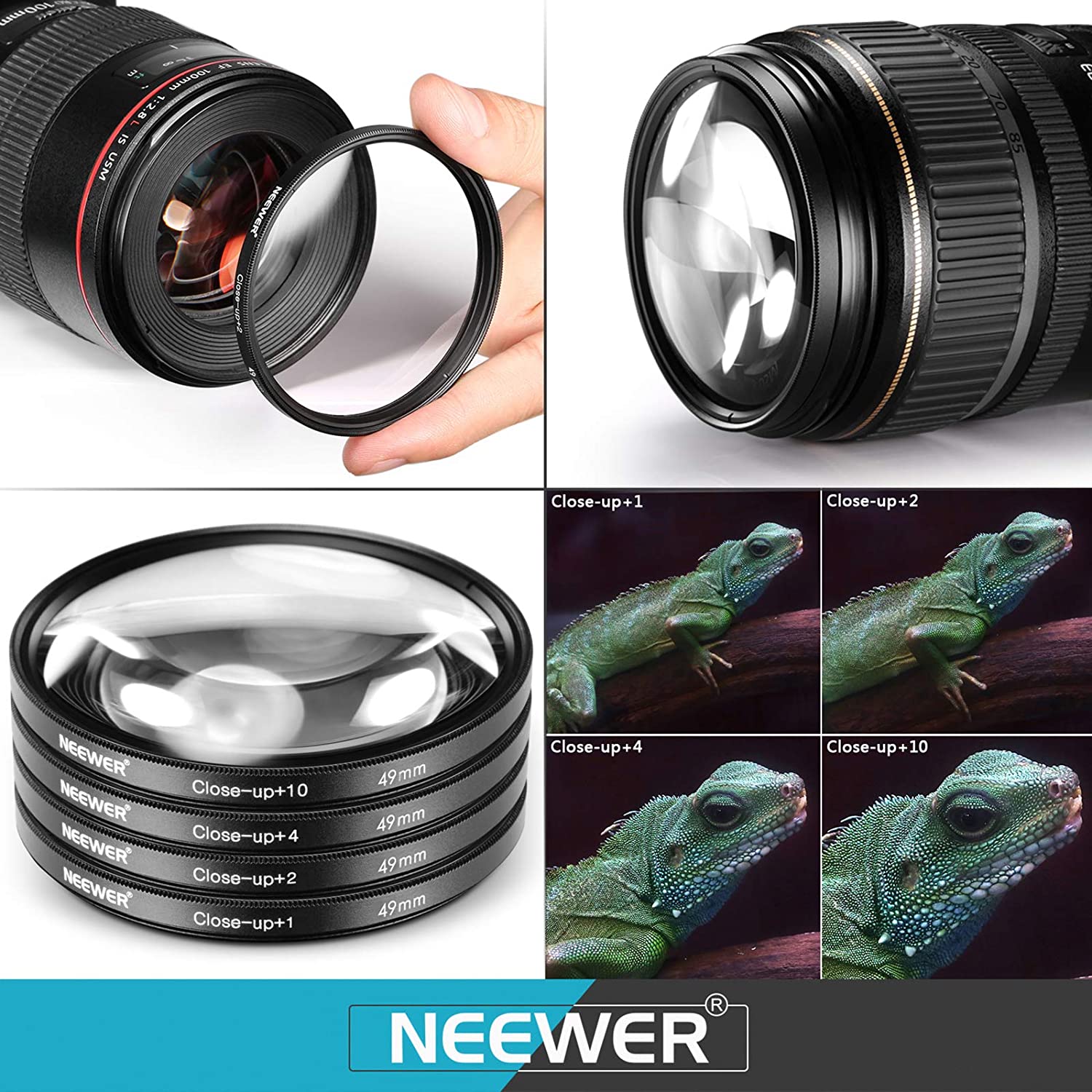 ND2, ND4, ND8 Neewer 49MM Professional UV CPL FLD Lens Filter and ND Neutral Density Filter Accessory Kit for Sony Alpha A3000 and NEX Series Cameras 