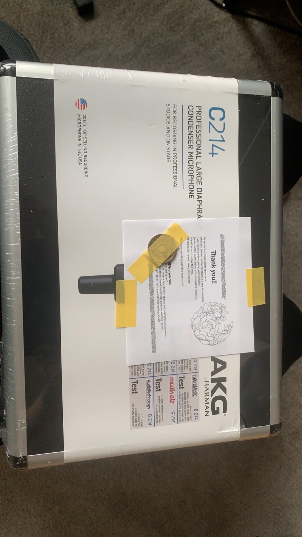AKG Pro Audio C214 Studio Grade Professional Large Diaphragm, Single Capsule, Vocal and Instrument Condenser Microphone with Rugged Aluminum Carrying Case, XLR Connector customer photo 1