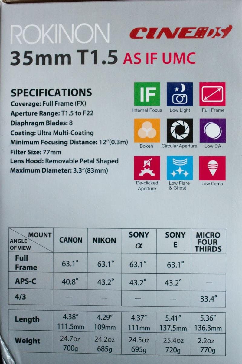 Rokinon Cine DS DS35M-C 35mm T1.5 AS IF UMC Full Frame Cine Wide Angle Lens for Canon EF Black customer photo 1