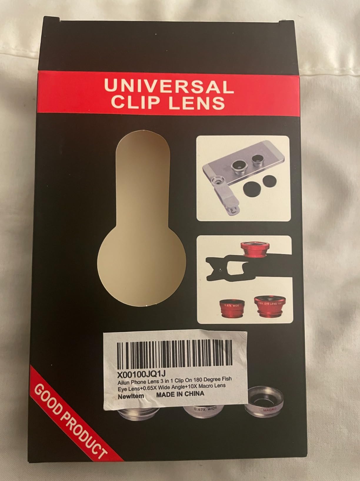 Ailun Phone Lens, 3 in 1 Clip on Fish Eye Lens+Wide Angle+Macro Lens | 180 Degree Fish Eye Lens, 0.65X Wide Angle, 10X Macro Lens, Universal HD Camera Lens kit, For Mobile Phone & Smartphone customer photo 1