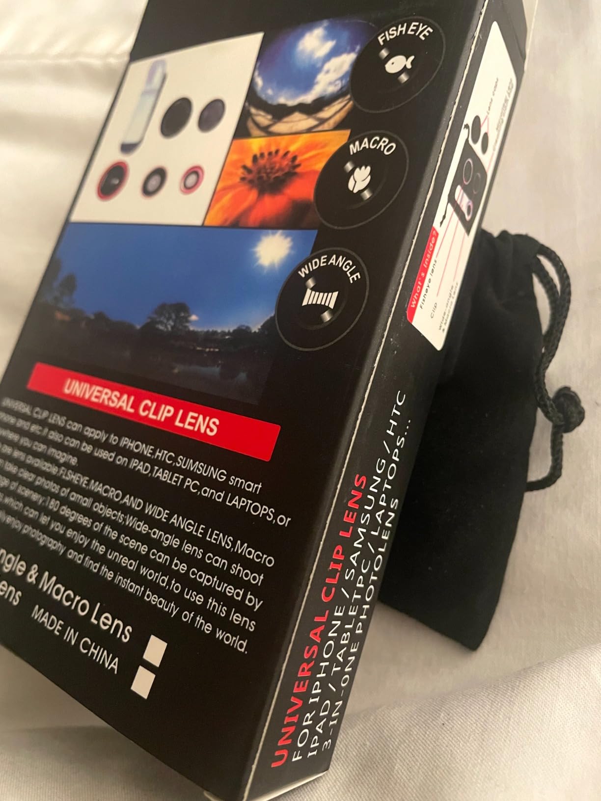 Ailun Phone Lens, 3 in 1 Clip on Fish Eye Lens+Wide Angle+Macro Lens | 180 Degree Fish Eye Lens, 0.65X Wide Angle, 10X Macro Lens, Universal HD Camera Lens kit, For Mobile Phone & Smartphone customer photo 2