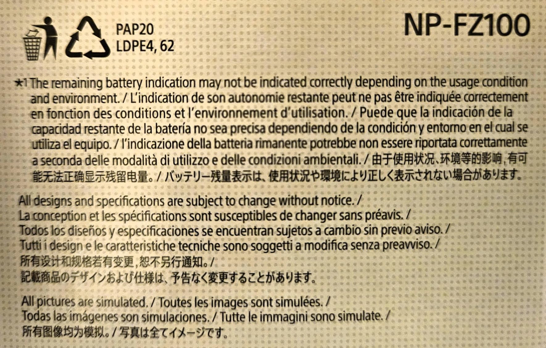 Sony NP-FZ100 Z-Series Rechargeable Battery Pack for Alpha A7 III, A7R, A9 Digital Cameras Black, 7.2 Volts customer photo 1