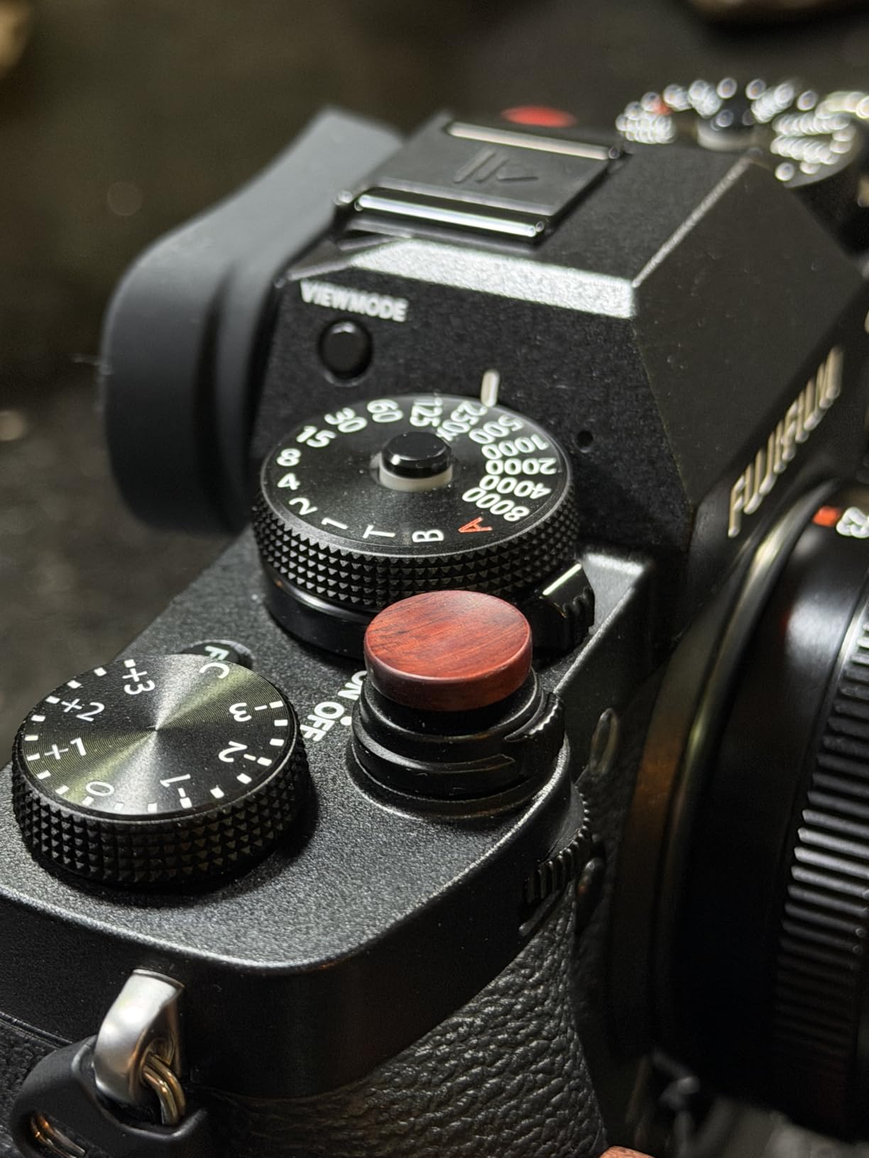 Wood Soft Shutter Release Button - Delicate Camera Shutter Button 12mm Concave Surface Golden Black customer photo 2