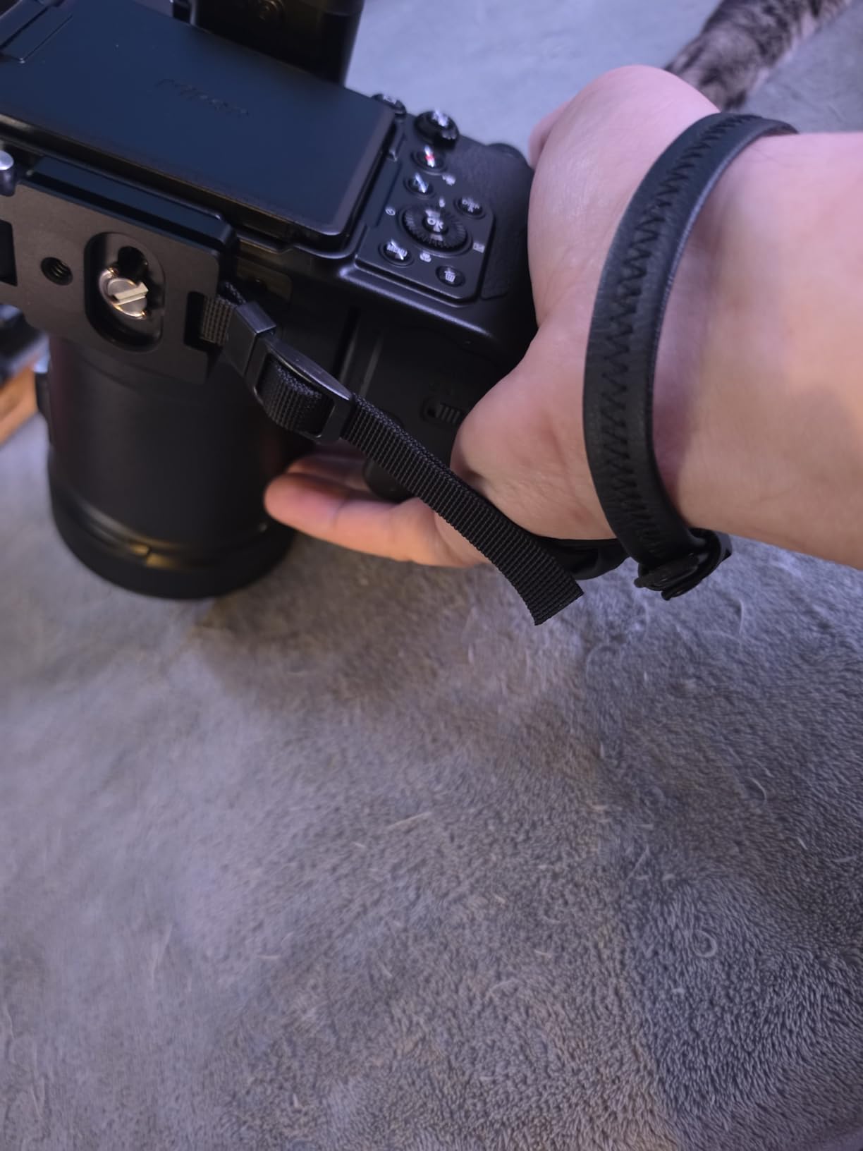 JJC Deluxe Microfiber Camera Hand Strap, Secure Padded Camera Holder Wrist Strap for Canon Nikon Sony Fujifilm Olympus DSLR and Mirrorless, Must Have Photography Accessories for Photographers customer photo 1