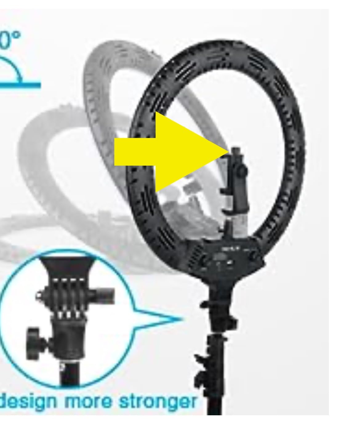 Ring Light 18 Inch LED Ringlight Kit with 73 inch Tripod Stand with Phone Holder Adjustable 3200-6000k Color Temperature Circle MUA Lighting for Camera for Vlog, Makeup, YouTube, Video Shooting, Selfie customer photo 1