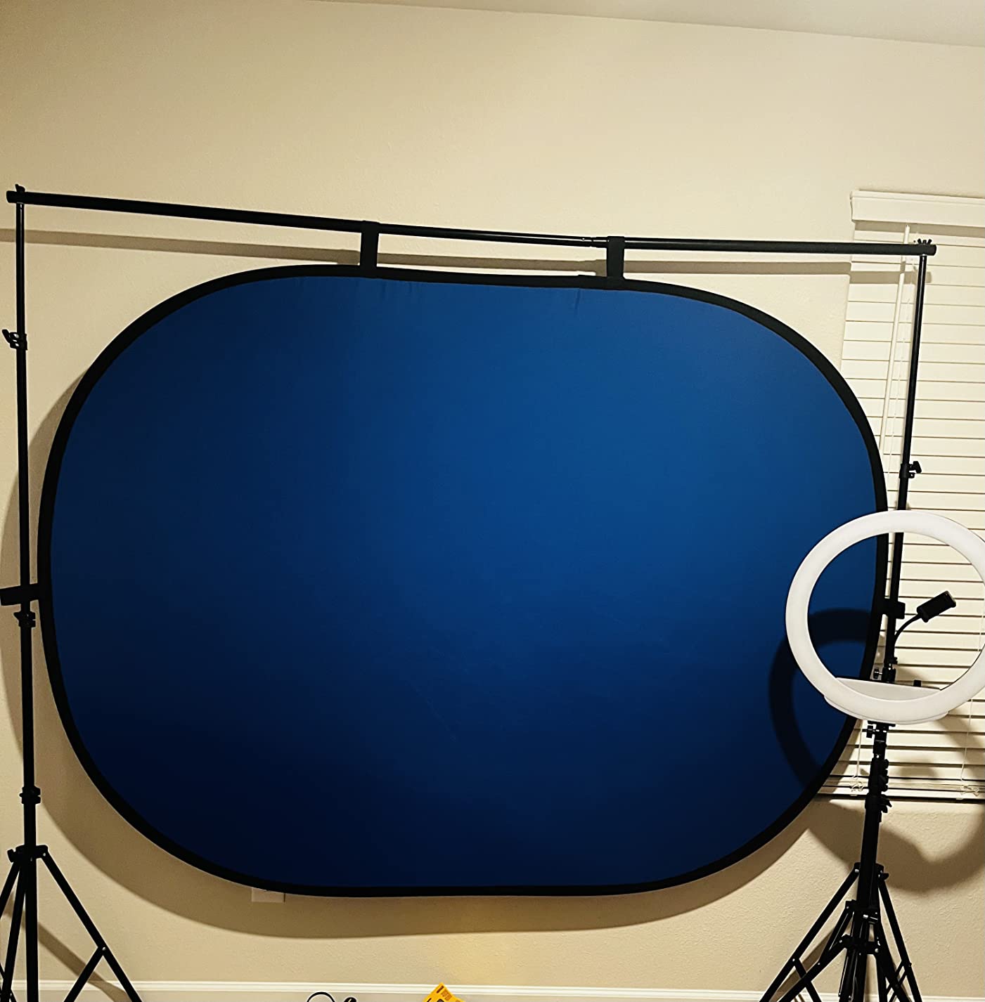 Selens Collapsible Backdrop 59x78.7inches Pop Up Blue Grey Background with Carrying Bag for YouTube Streaming Photo Studio Portrait Photography Background Double Sided Backdrop Pop Up Screen 2 in 1 customer photo 2