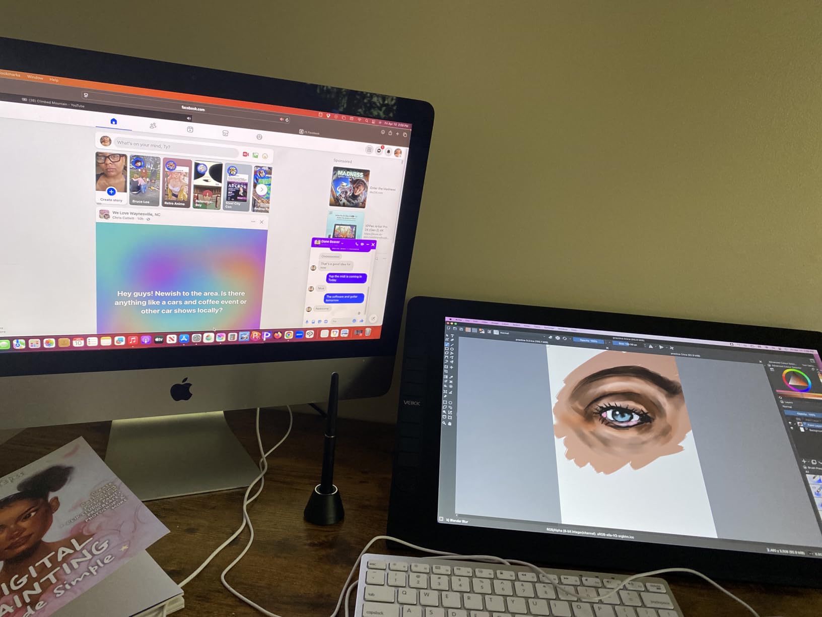 VEIKK VK1200 V2 Drawing Tablet with Screen, 11.6'', 16384 Pressure Sensitivity | Full-Laminated & Anti-Glare Drawing Monitor, 6 Customizable Keys, with 2 Battery Free Pens, 1 Glove. Requires PC Connection customer photo 1