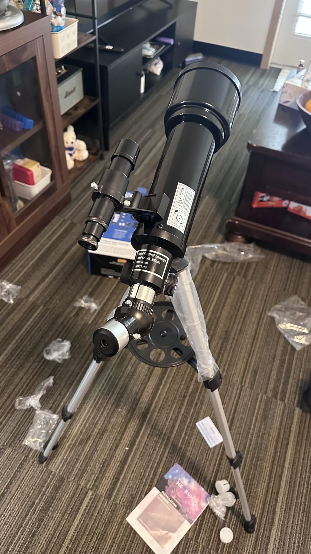 70mm 500mm Telescope for Kids & Beginners, AZ Mount Moon Viewing - Fully Multi-Coated Optics, Family Stargazing Kit with Phone Adapter and Bag (Amazon's Choice) customer photo 2