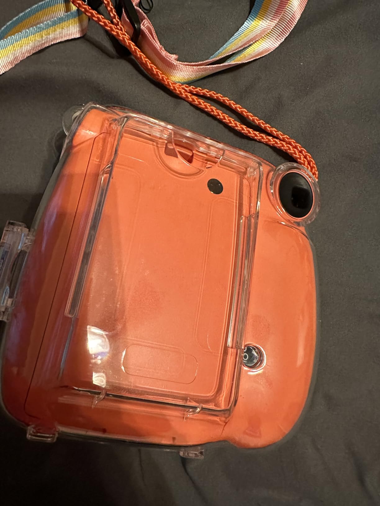 FINTIE Protective Clear Case for Fujifilm Instax Mini 7+ Instant Camera | Crystal Hard Shell Cover, Adjustable Shoulder Strap, Portable Camera Case, Scratch Resistant, Easy Access customer photo 2