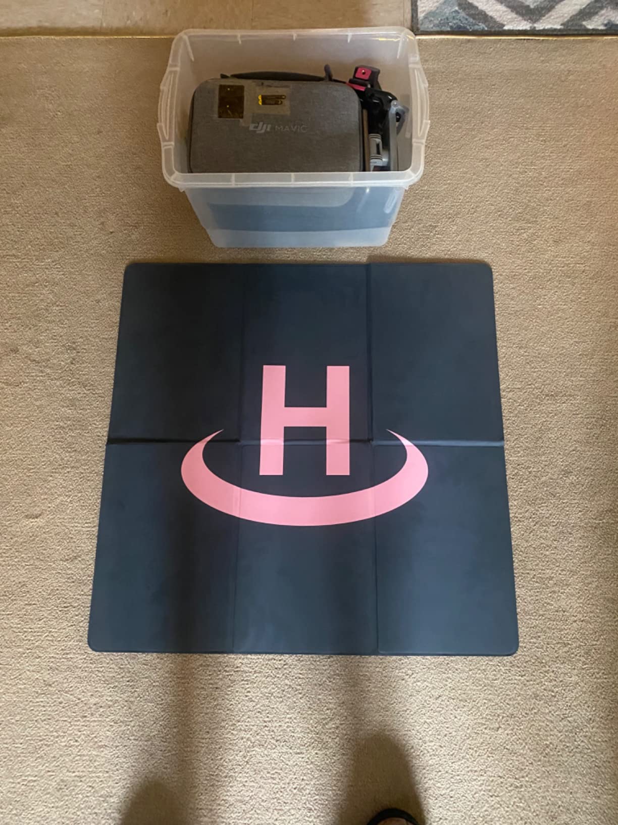 Drone Landing Pad - Weighted 25 inch (65cm) for DJI Mini 3 Pro, Mavic 3, Mavic Air 2/2S, DJI Mini 2, FPV Drone, Avata Fly More Kit Accessories (Pink) customer photo 2