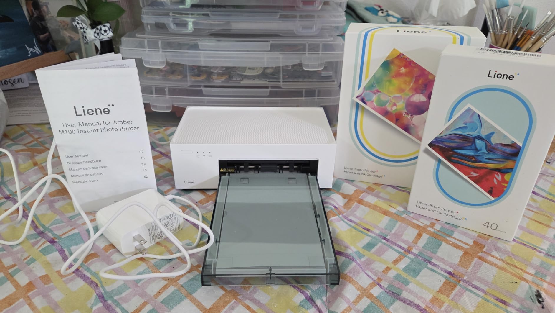 Liene M100 4x6'' Photo Printer, Phone Printer 100 Sheets & 3 Cartridges, Full-Color Photo, Portable Instant Photo Printer for iPhone Android, Thermal Dye Sublimation, Wi-Fi Picture Printer customer photo 1