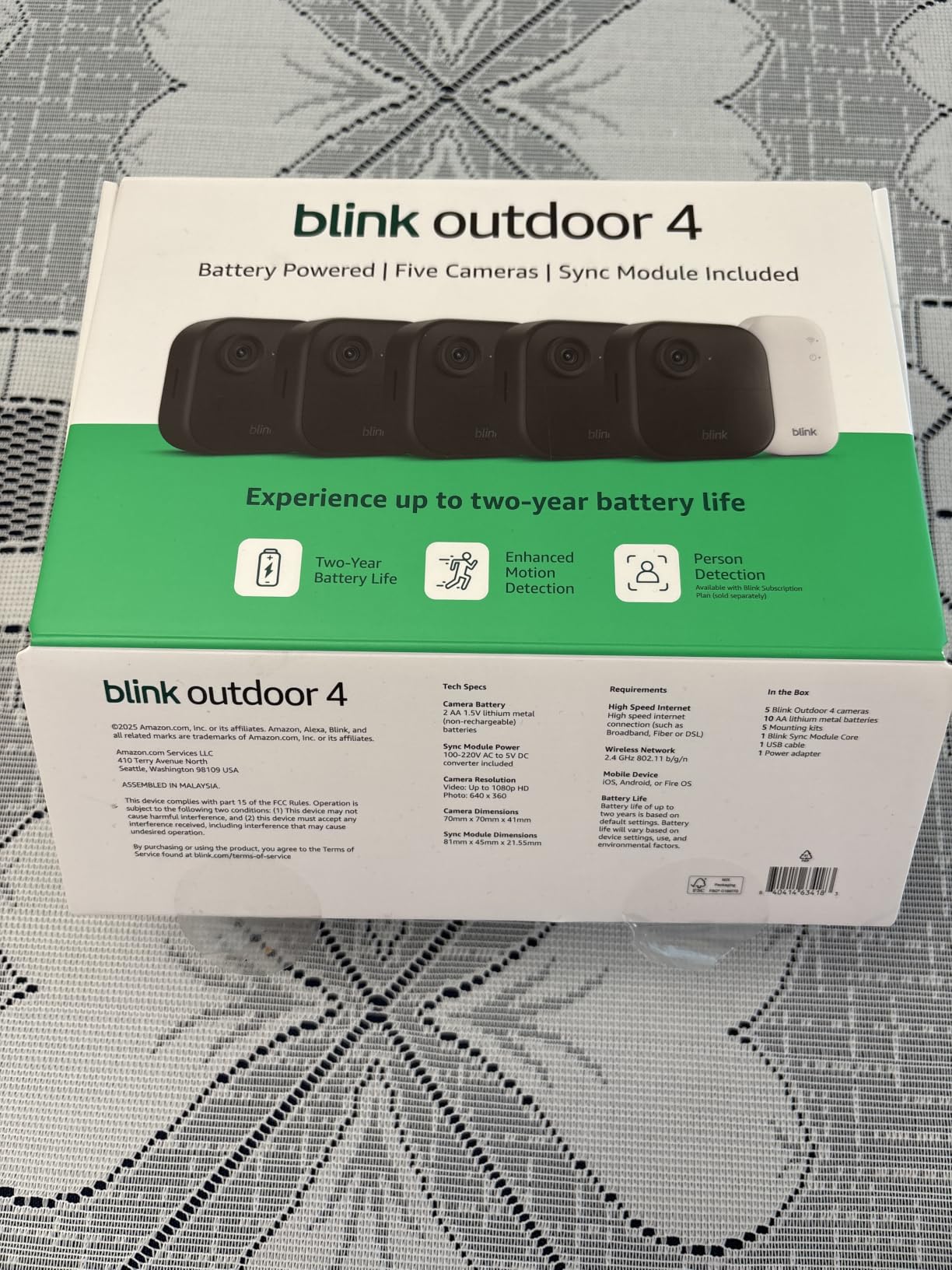 Blink Outdoor 4 - Wireless smart security camera, two-year battery life, two-way talk customer photo 2