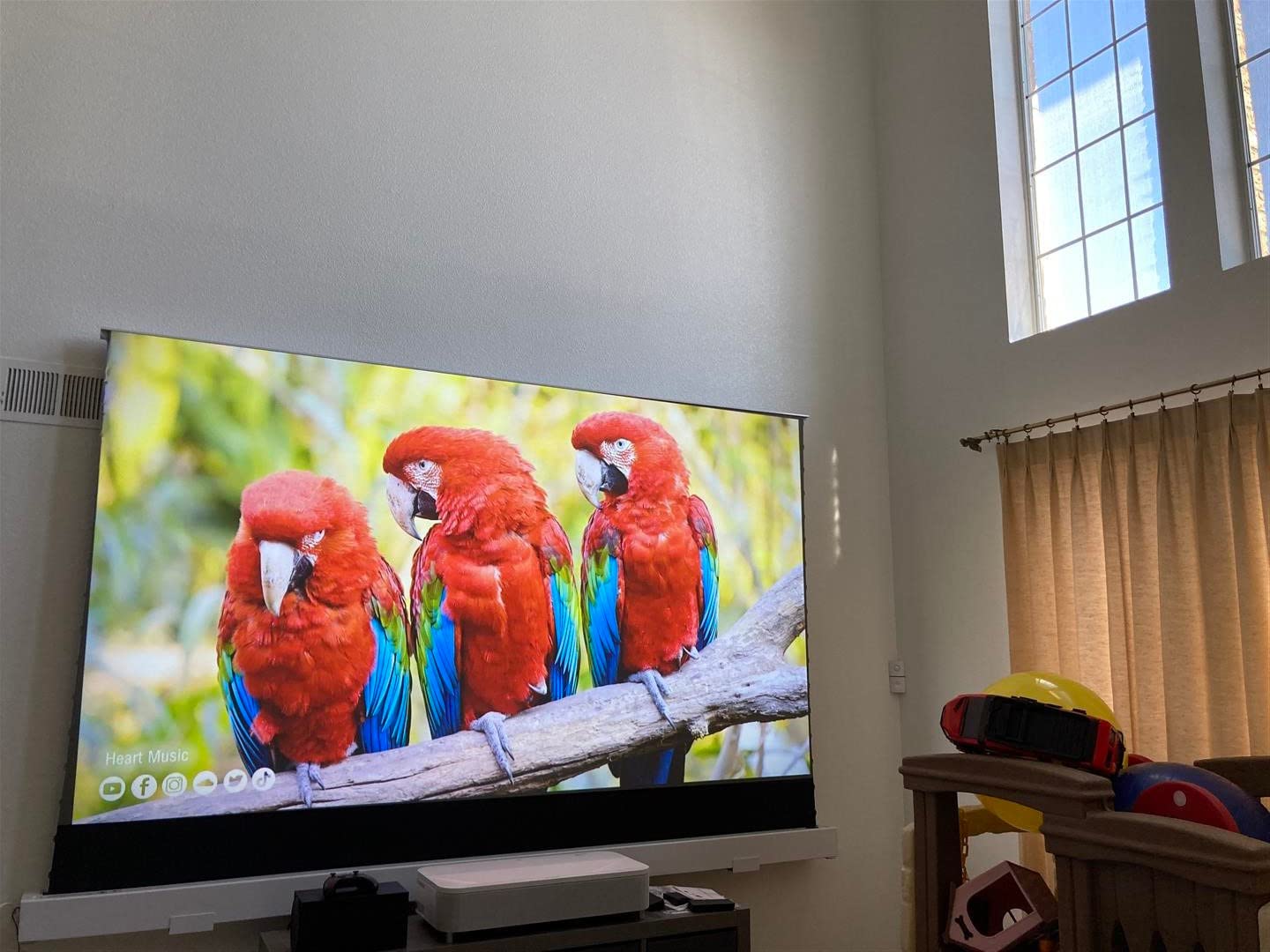 Epson EpiqVision LS800 4K PRO-UHD Ultra Short Throw Laser Projector, 3-Chip 3LCD 4000 Lumens, HDR Smart Streaming Android TV, Yamaha 2.1ch Speakers, HDMI Bluetooth customer photo 1
