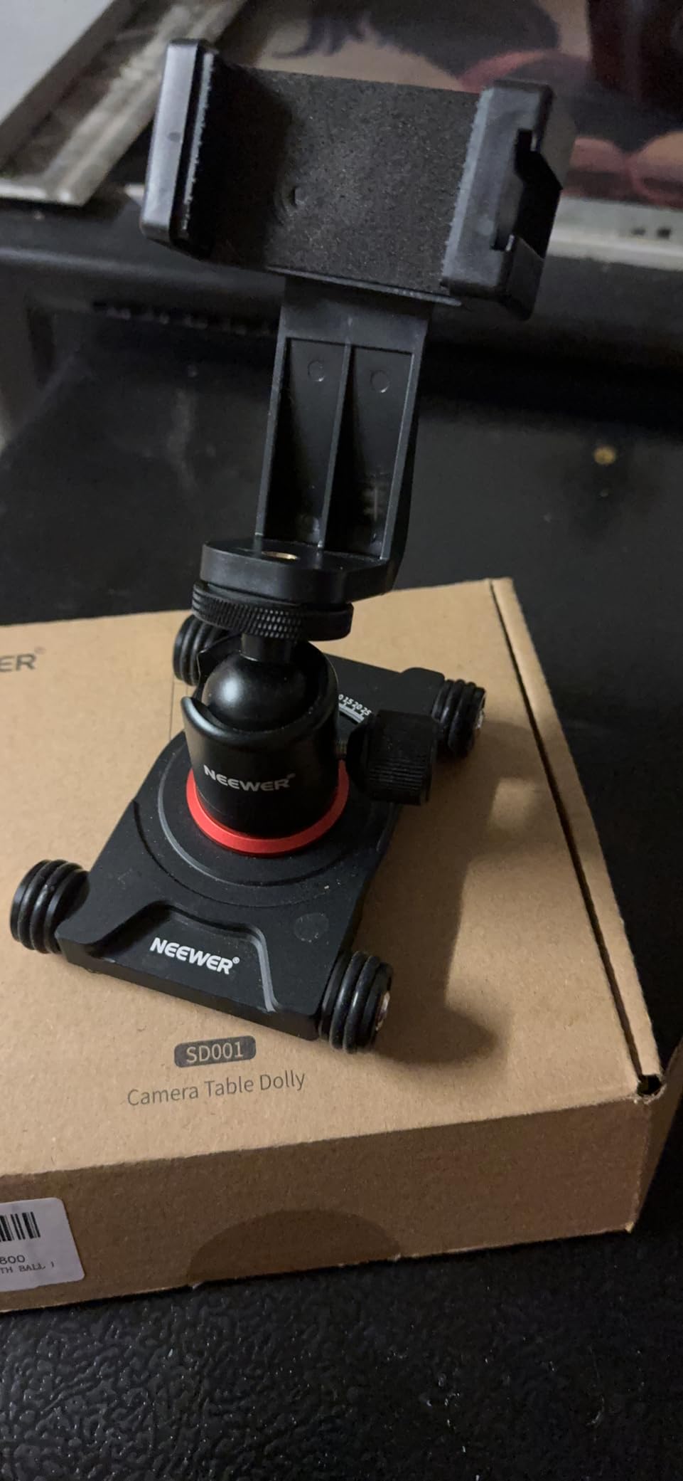 NEEWER Camera Slider Dolly with Ball Head & Phone Clamp, 4 Wheeled, SD001 | Tabletop Dolly, Manual Skater, 360° Panorama, Compatible with DSLR Camera Video Camcorder GoPro iPhone Android Smartphone customer photo 1