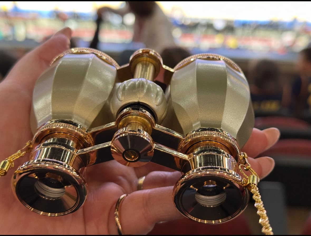ESSLNB Opera Glasses Binoculars for Women Adults 4X30mm Theater Glasses Compact Binoculars for Theater and Concerts Antique with Case Removable Chain White customer photo 1