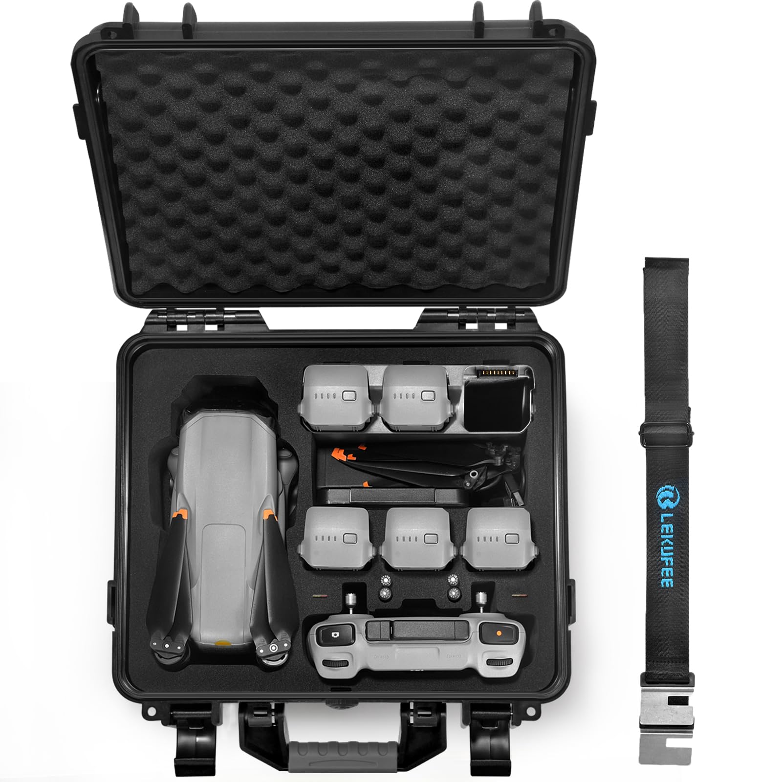 Lekufee Waterproof Hard Case Compatible with DJI Air 3S/3 Drone/Fly More Combo/RC 2/N3/N2 Remote Controller and Accessories (Case Only) customer photo 1