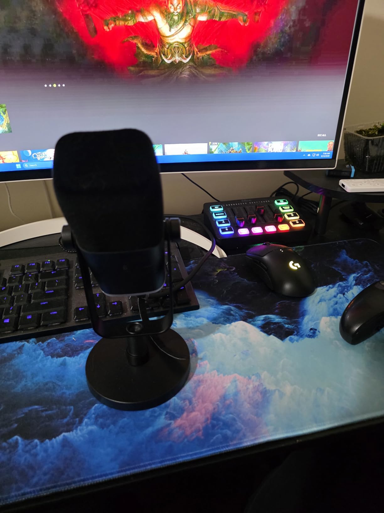 FIFINE Gaming Equipment Bundle, Dynamic XLR/USB Gaming Microphone Set with Streaming Audio Mixer for Podcast Recording Video Vocal, RGB Gamer Set with Volume Fader/XLR Interface for PC - AmpliGame KS5 customer photo 2