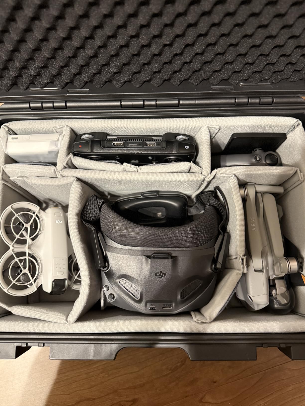 Lykus PVC1 Hard Case with Dividers for Cameras,Lenses,DJI Mavic/Air/Mini | For Photo Cameras,Drones,Portable Cameras and Their Mixes,6 Removable Dividers,Mesh Pockets,IP67 Waterproof,Shockproof customer photo 1