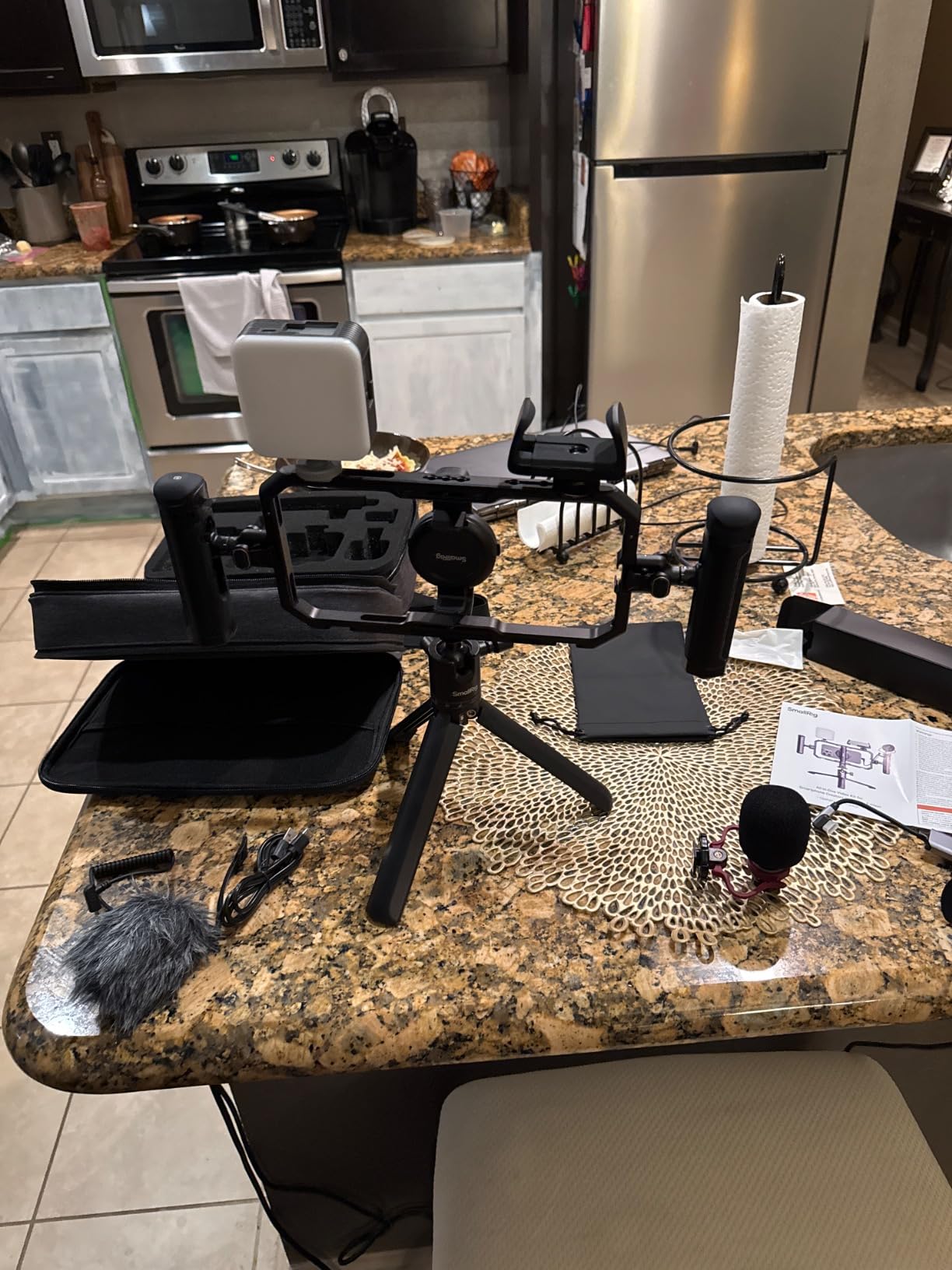 SmallRig All-in-One Universal Quick Release Phone Video Rig Kit Pro, Phone Stabilizer Rig Kit with LED Light Microphone QR Tripod Dual Handles Power Bank Holder, for Creator & Live Streaming - 4704 customer photo 1