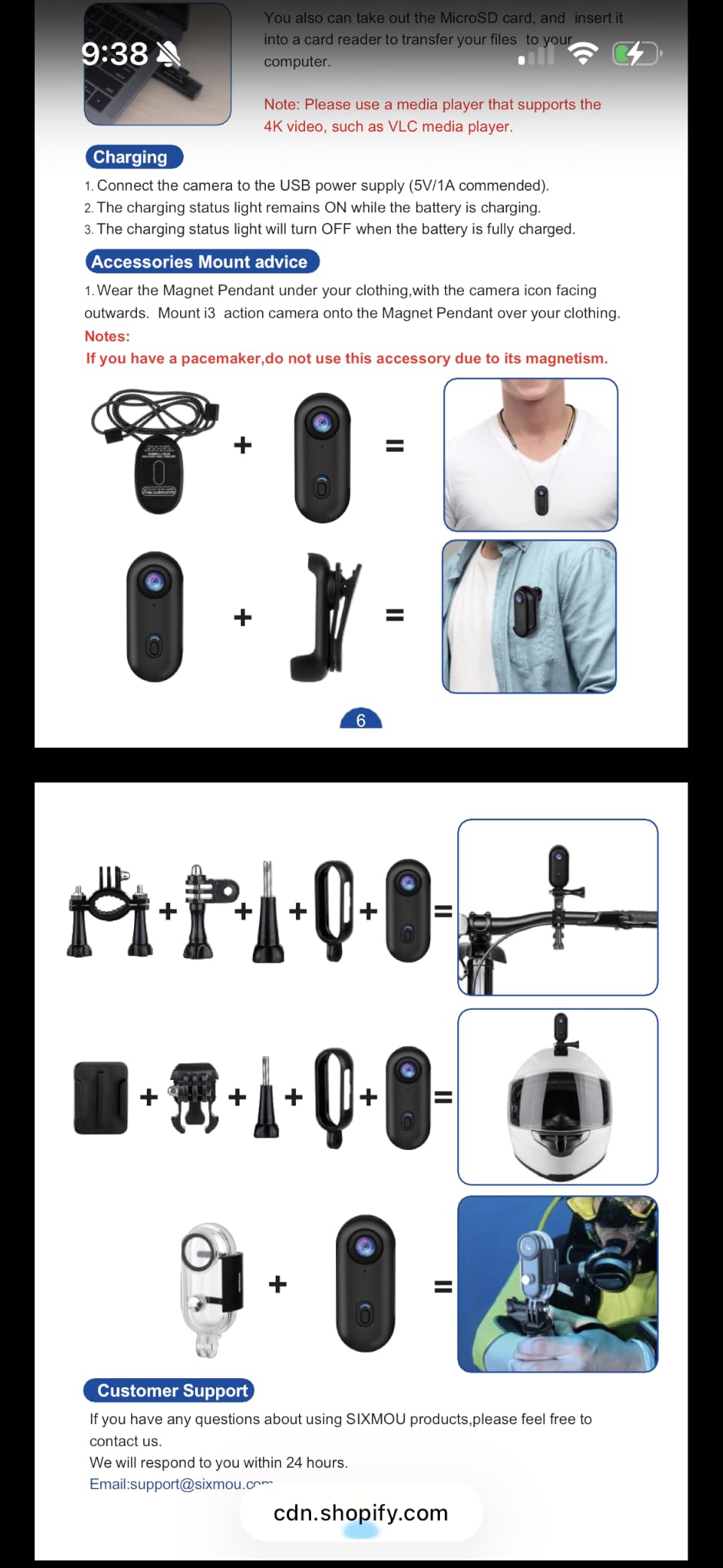 i3 4K Thumb Action Camera, Tiny Size, Mount Anywhere, Small Body Camera with 64G Card, Spring Clip, Portable Vlogging, Hands-Free POV Recording, Helmet Cam for Cycling, Motorcycle customer photo 1