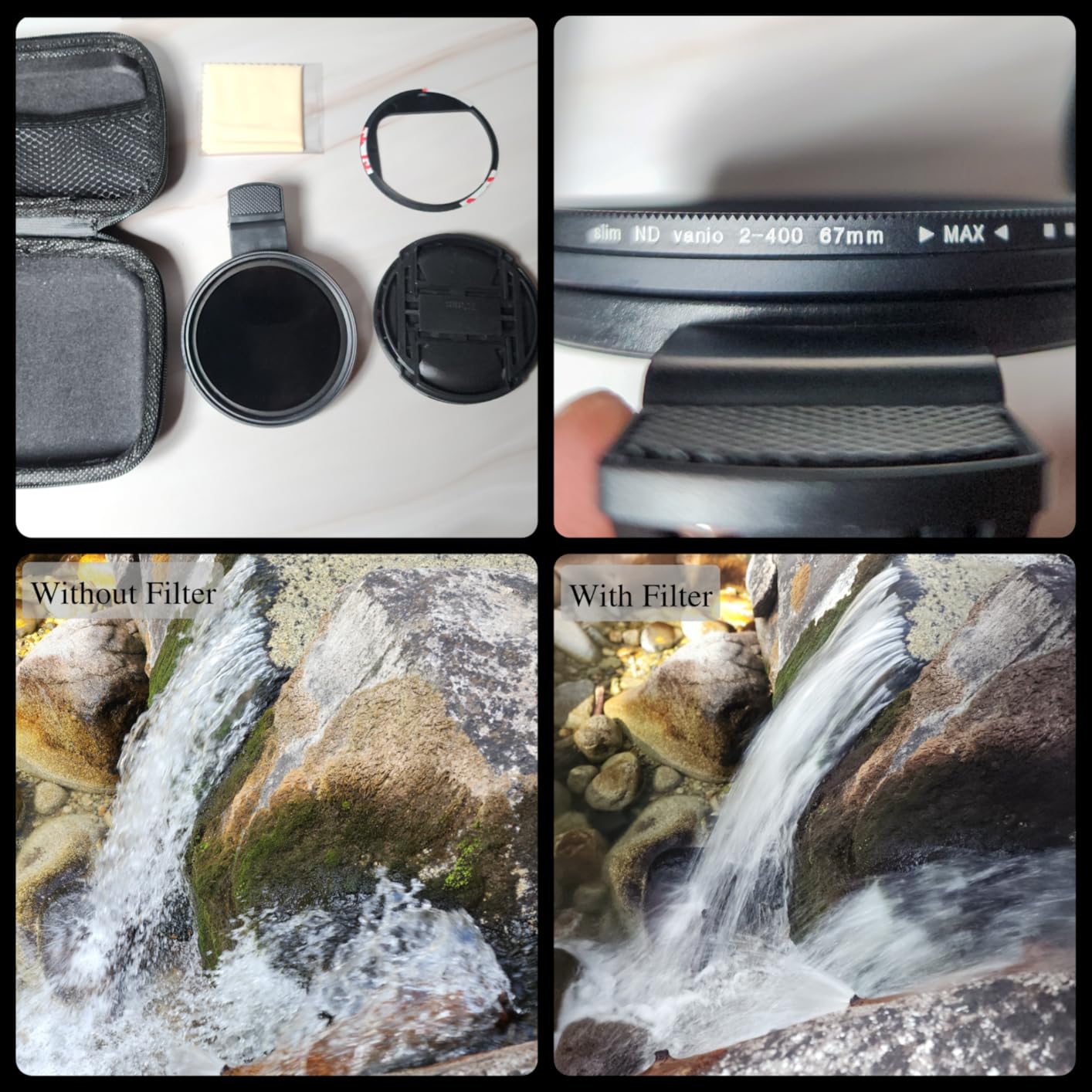 67mm Variable ND2-ND400 Filter for Phone, AR-Coated VND Lens with Metal Cold Shoe Clip, Adjustable Neutral Density Filter Compatible with iPhone 16 15 14 13 Pro Max Plus Samsung Galaxy Moto Google TCL customer photo 1