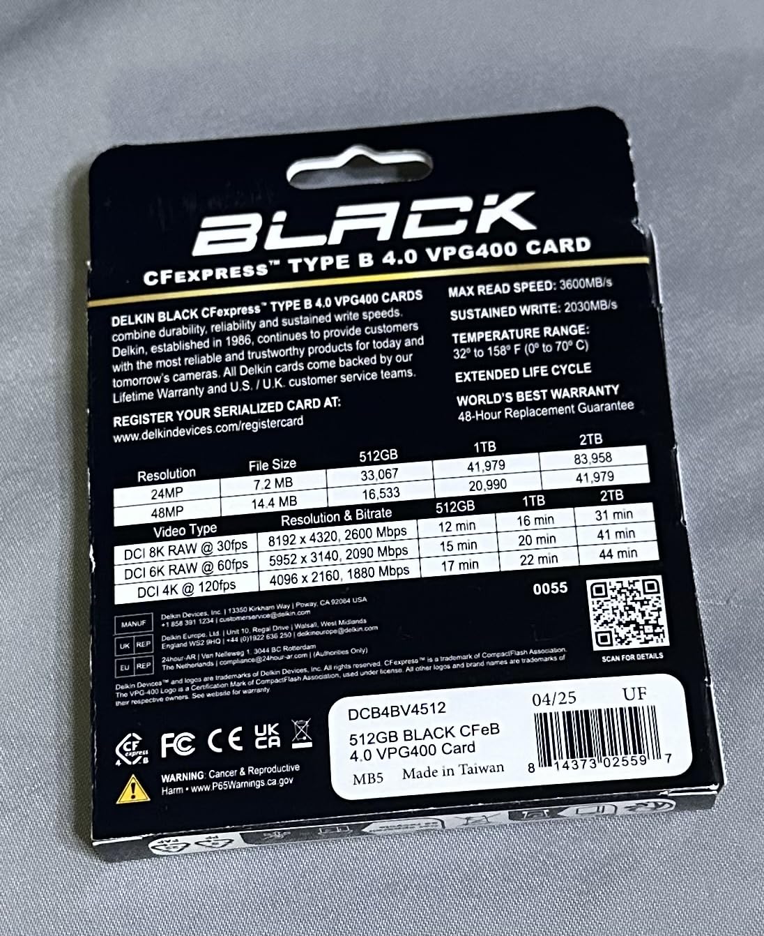 Delkin Devices Black 512GB CFexpress Type B 4.0 VPG400 Memory Card customer photo 1