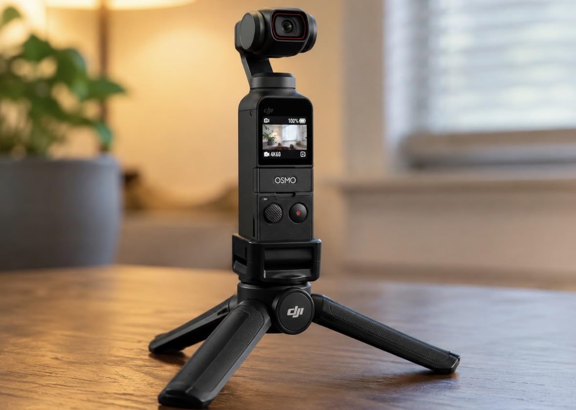 Mini Tripod for DJI Osmo Pocket 4P/4/3/2, Tabletop Stand with 1/4'' Screw | Portable Tripod Stand Hand Grip Selfie Stick customer photo 1