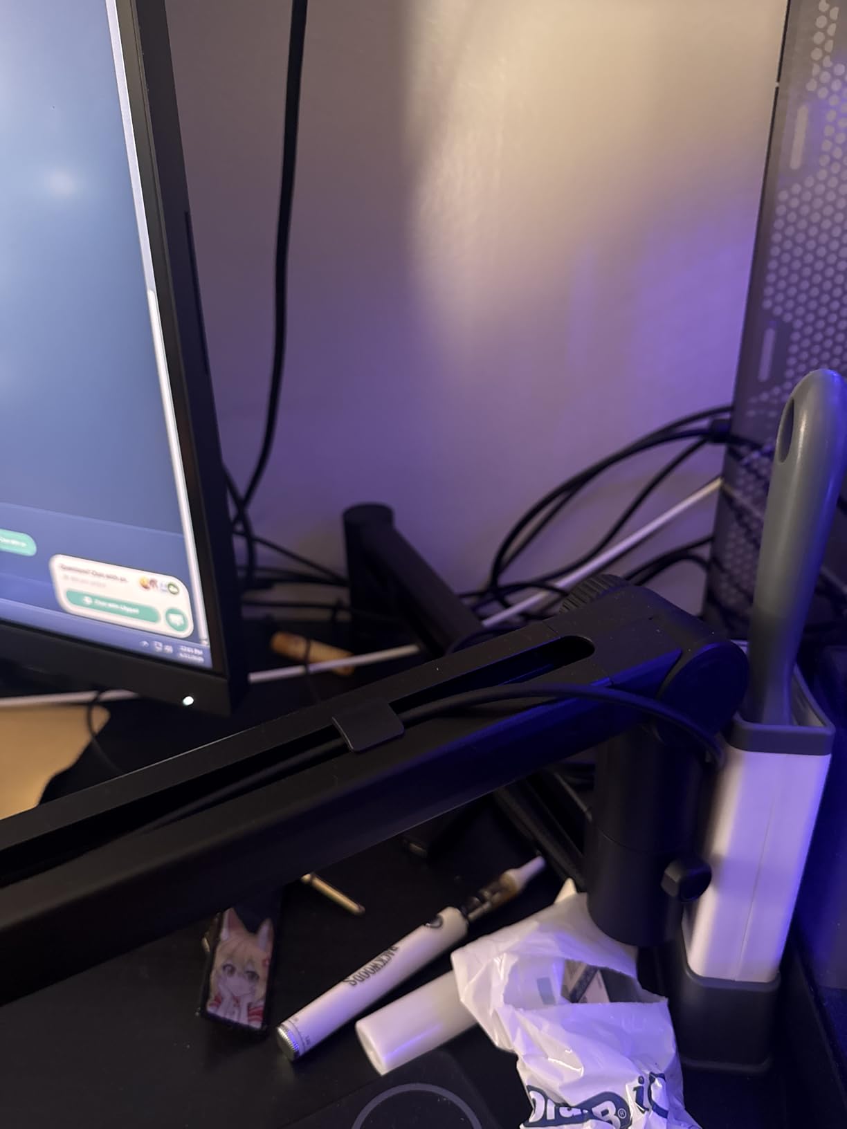 AA AUDIO ACCESSORY Mic Arm Desk Mount (Design for Heavy Mic) 6.6lbs Load Capacity, Stable Gear Lock Never Sags, Metal Low Profile Microphone Boom Stand for Shure SM7B SM7dB MV7, Blue Yeti, Rode PodMic customer photo 2