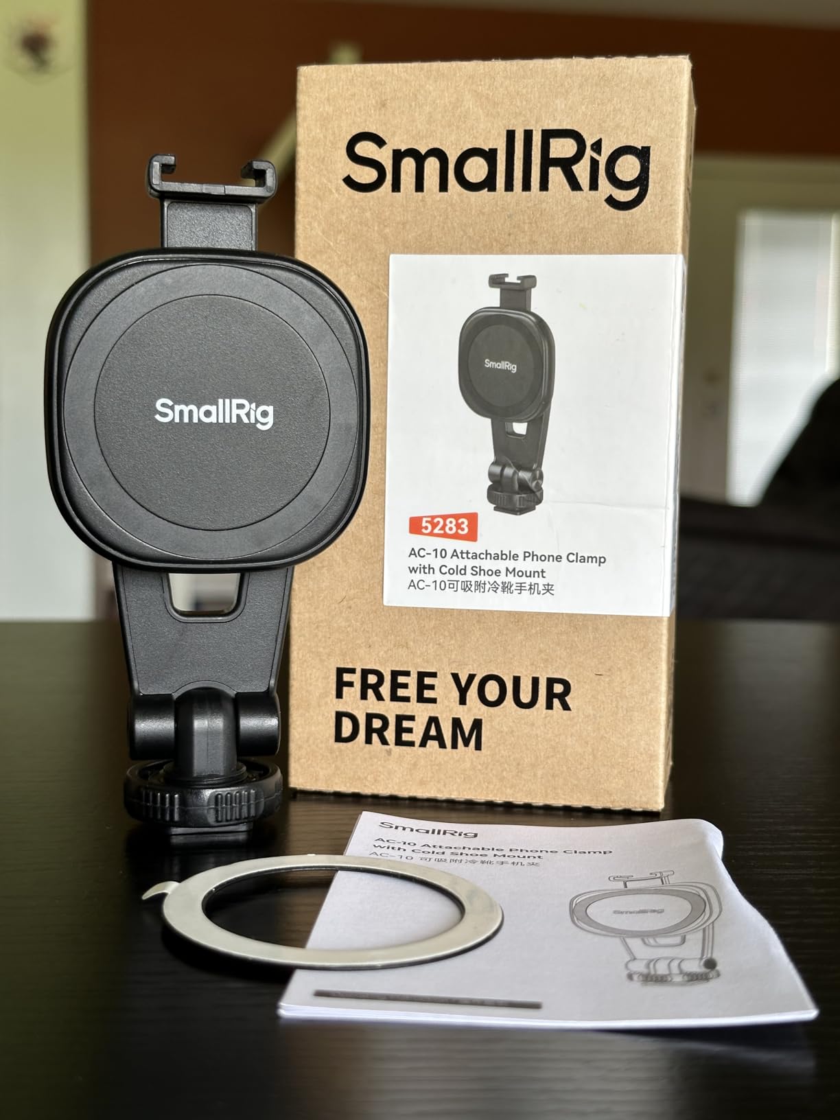 SMALLRIG AC-10 Magnetic Attachable Phone Clamp, Phone Mount with Cold Shoe Mount and 1/4