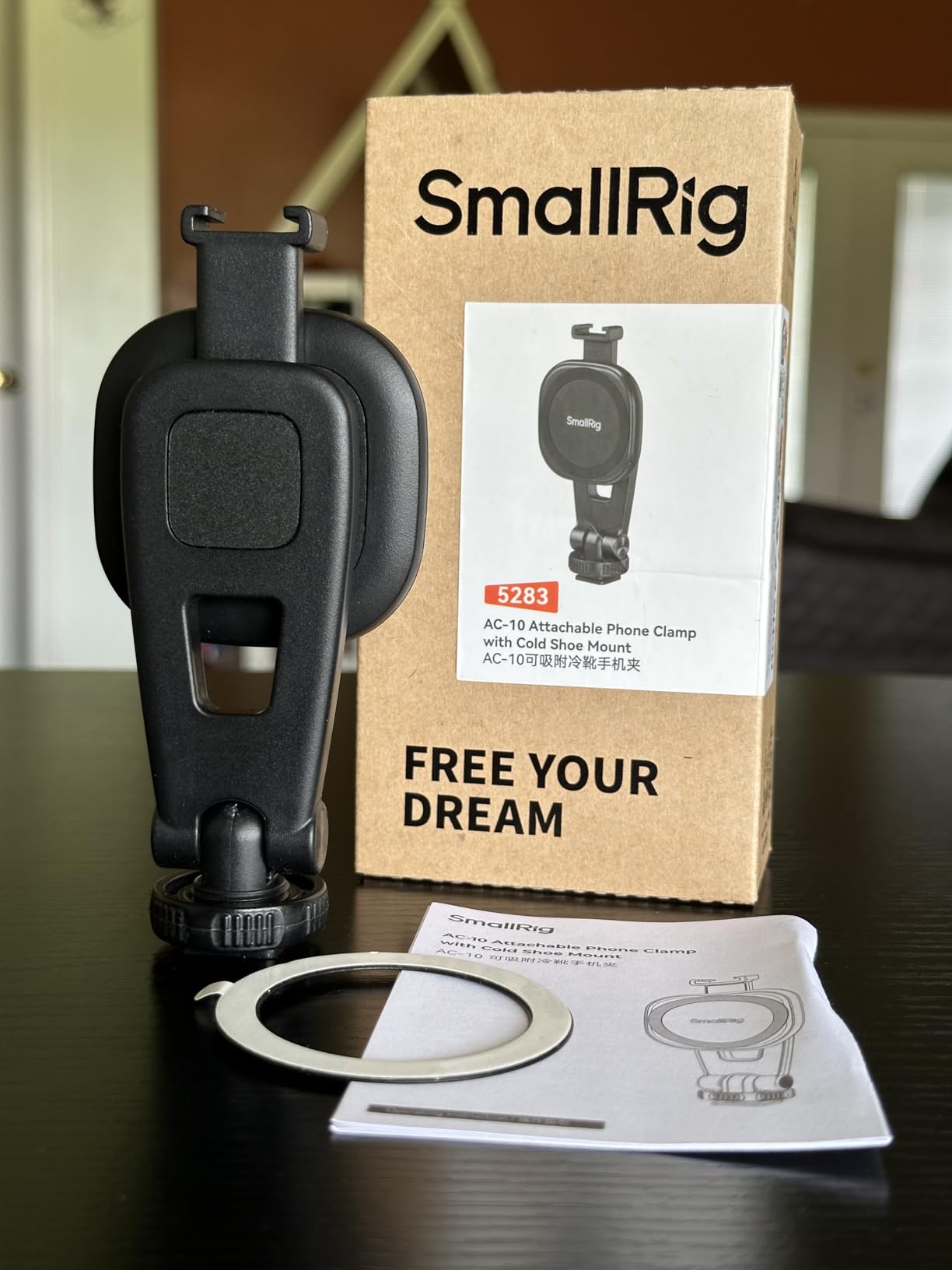 SMALLRIG AC-10 Magnetic Attachable Phone Clamp, Phone Mount with Cold Shoe Mount and 1/4