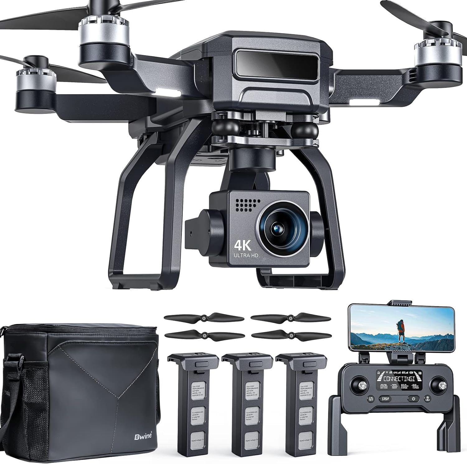 Bwine F7GB2 Pro Drones with Camera for Adults 4K UHD Aerial 3-Axis Gimbal | 10000FT Control, 75 Mins Flight Time with 3 Batteries, GPS Follow, Waypoint, Orbit Fly, Auto Return, Beginner Mode customer photo 1