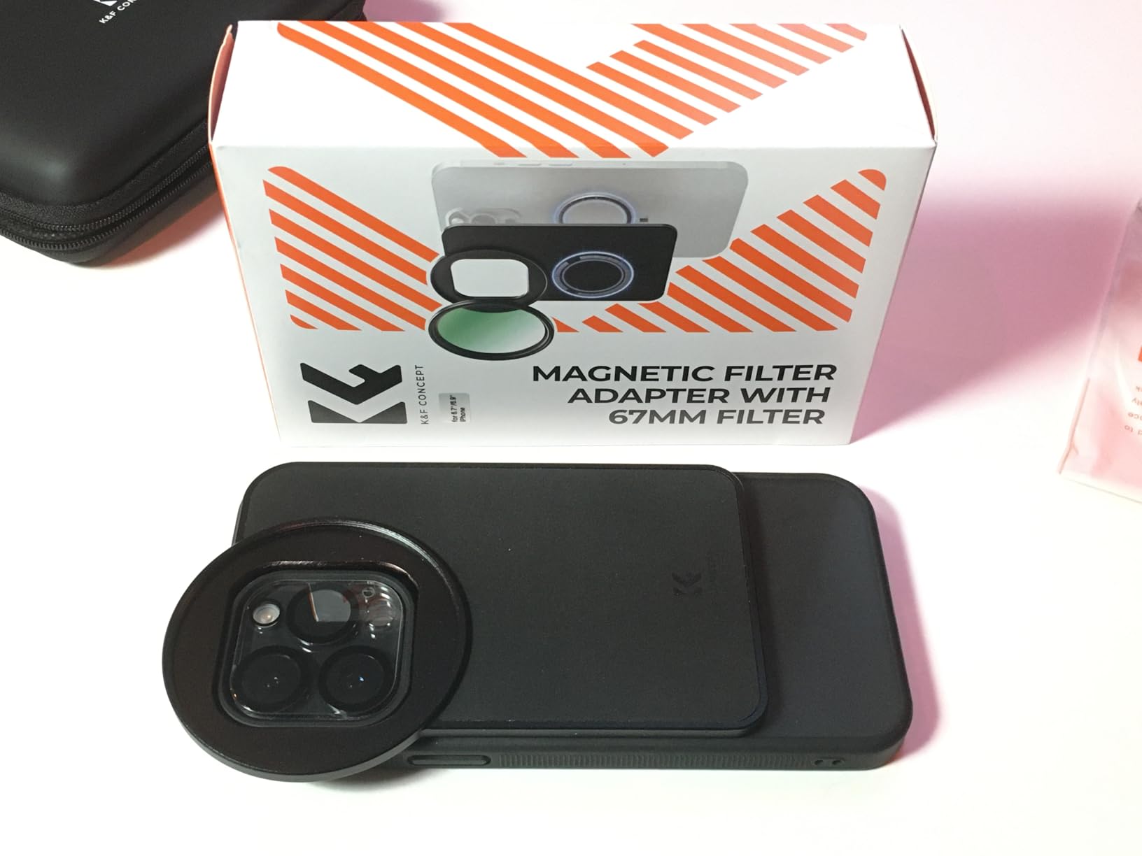 K&F CONCEPT 6.1inch Lens Filter Mount Adapter with 67mm ND2-32 Filter | Magnetic, Compatible with iPhone 16/15/14/13/12, 16/15/14/13/12 Pro, FA201 customer photo 1