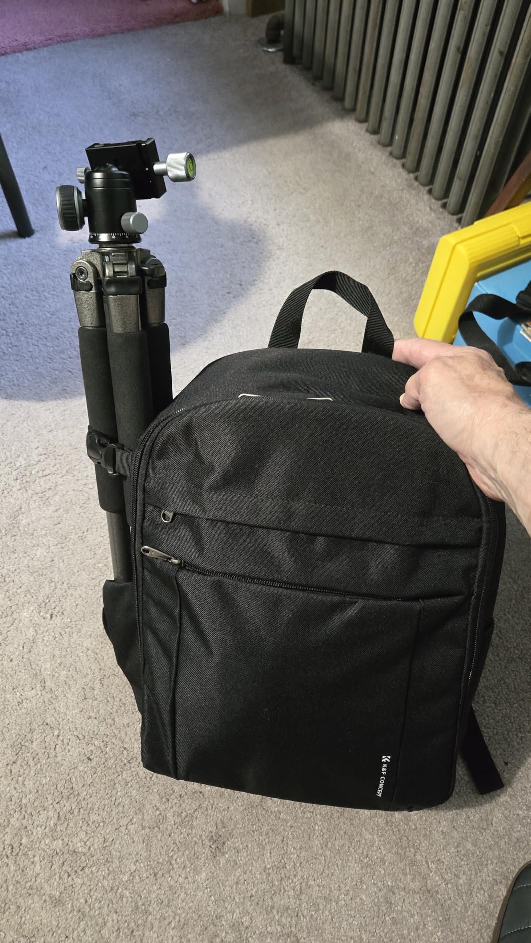 K&F CONCEPT Camera Backpack, Lightweight Camera Bag with Tripod Holder | Professional Bag for DSLR/SLR Mirrorless, with 14in Laptop Compartment & Rain Cover, Men & Women, for Sony Canon Nikon, B19 customer photo 2