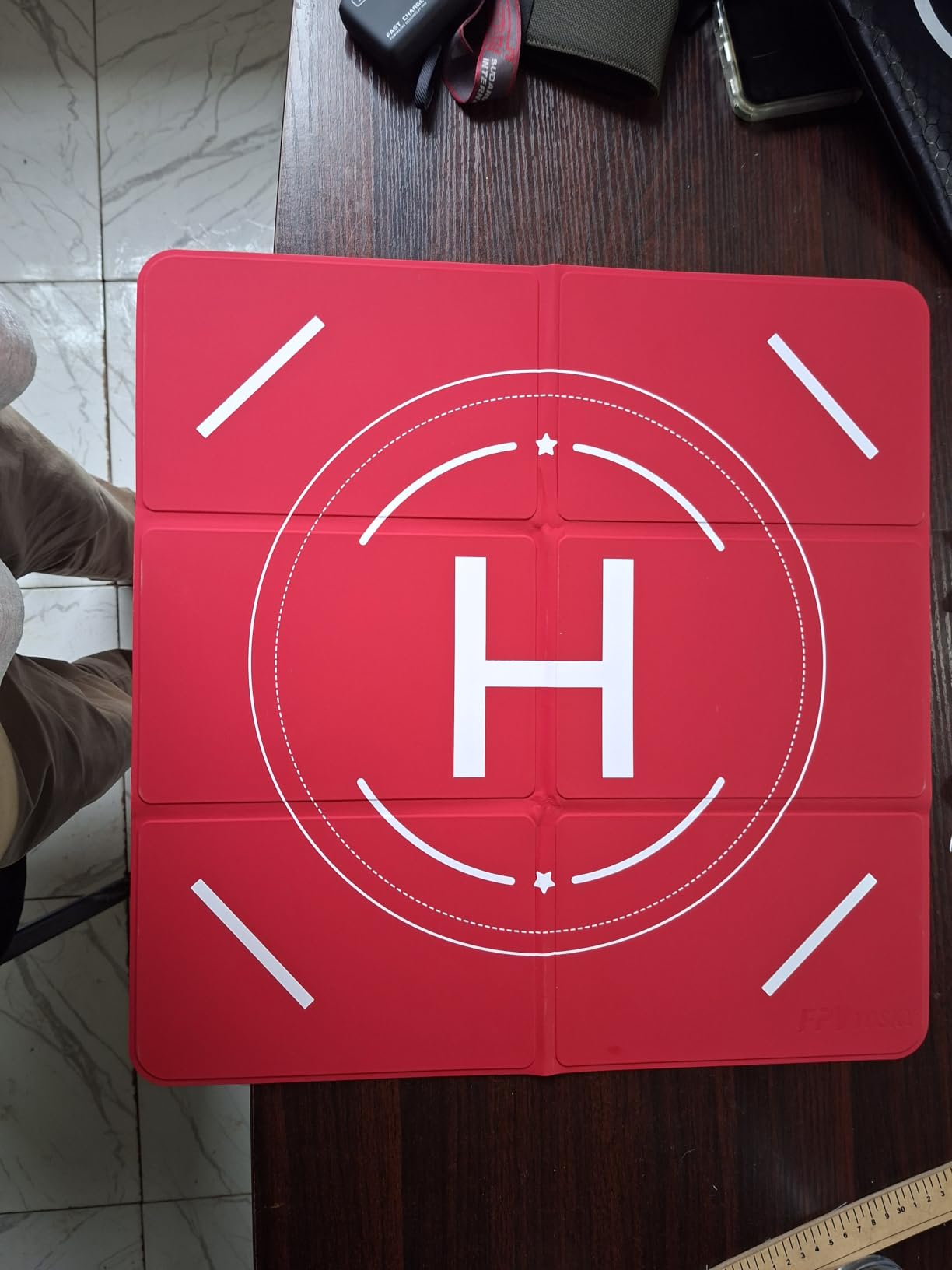 FPVtosky Nighttime Reflective Drone Landing Pad, Fast-fold Double Sided Waterproof, Weighted customer photo 1