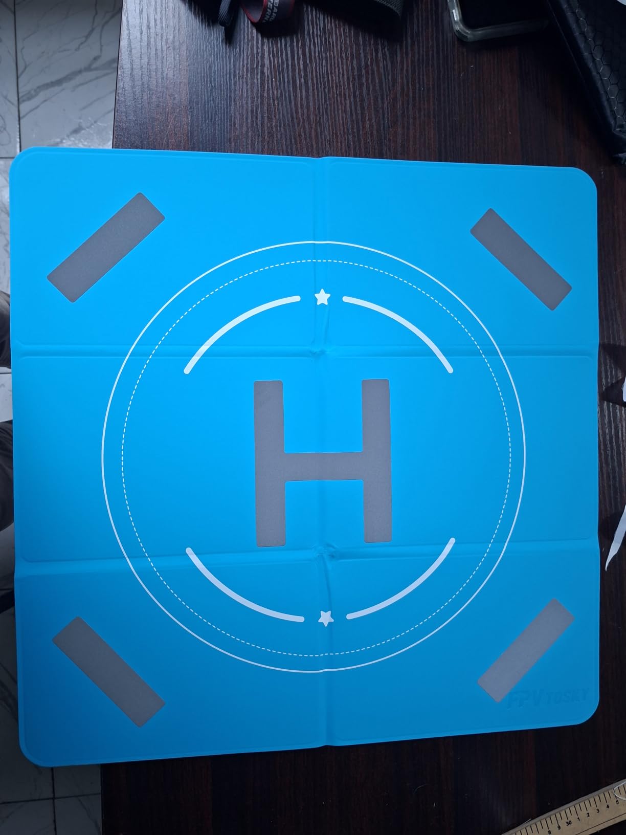 FPVtosky Nighttime Reflective Drone Landing Pad, Fast-fold Double Sided Waterproof, Weighted customer photo 2