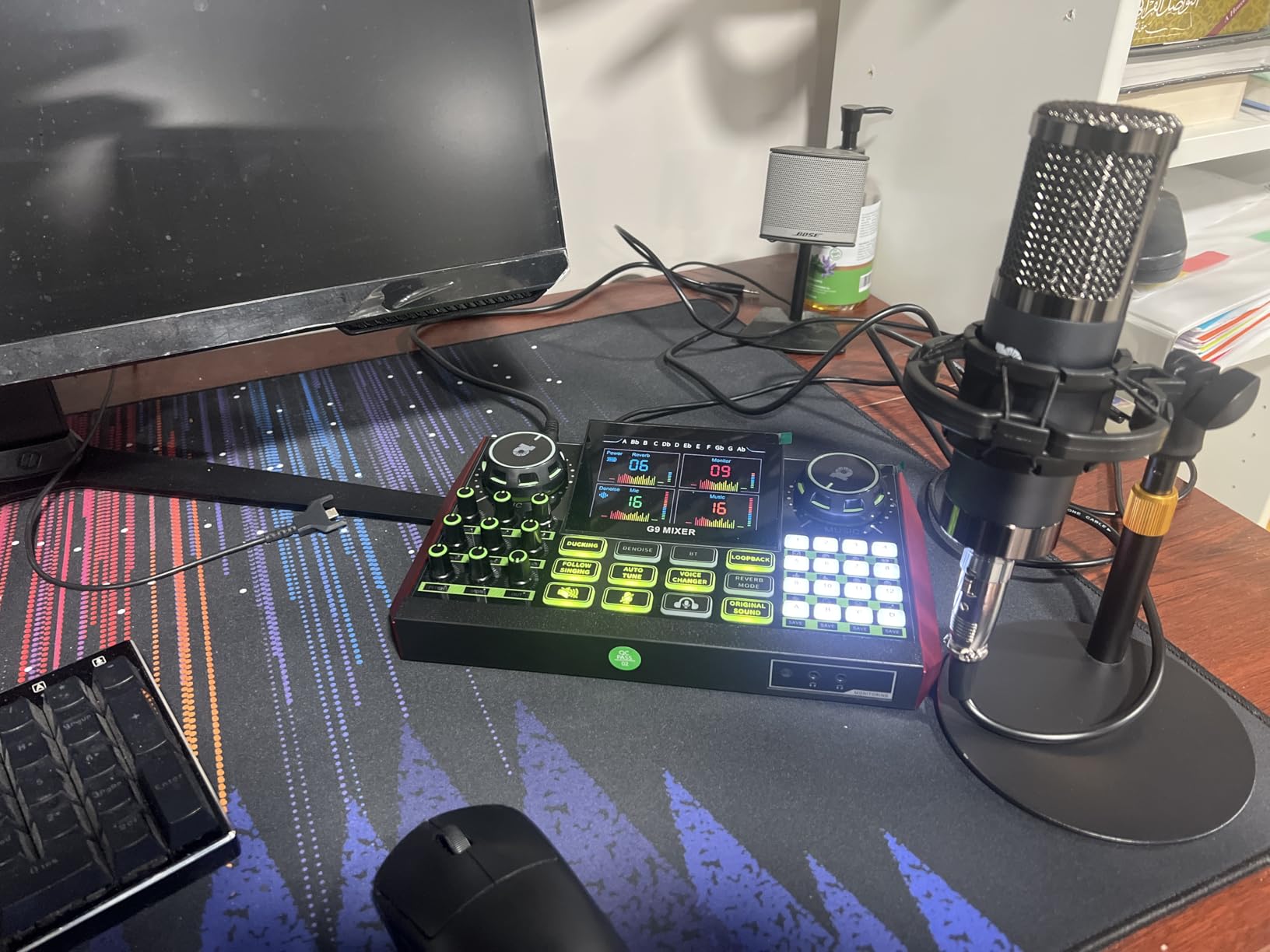 G9 Podcast Equipment Bundle with Audio Mixer for Streaming Singing, 3.5mm Condenser Microphone Kit, Voice Changer, Noise Reduction, Bluetooth, Plug & Play for PC, Phone, TikTok, YouTube customer photo 2