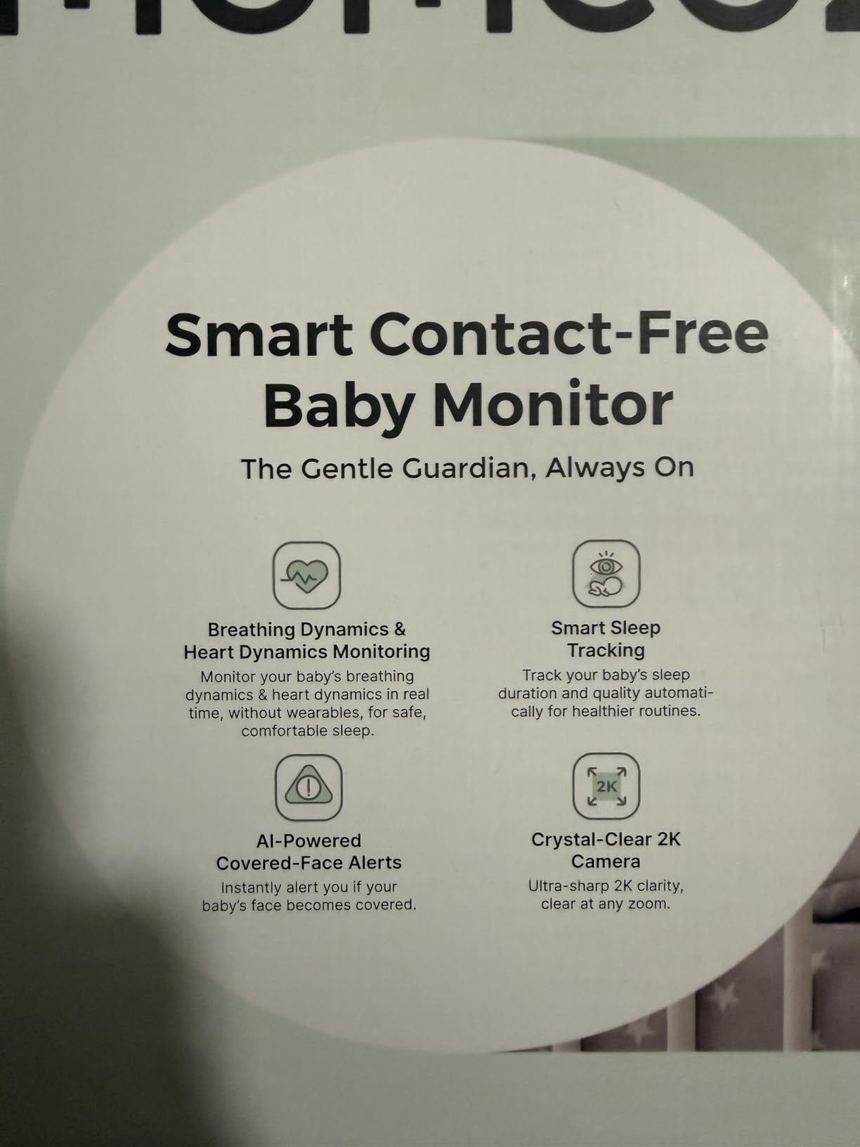 Momcozy Smart Baby Monitor, 2K HD & Night Vision Contact-Free Baby Monitor | Sleep Summary, Electric Safe Fence, Cry/Motion Detection & Auto Soothing, 2.4/5GHz WiFi, 2-Way Audio, No Subscription, BM08 customer photo 2