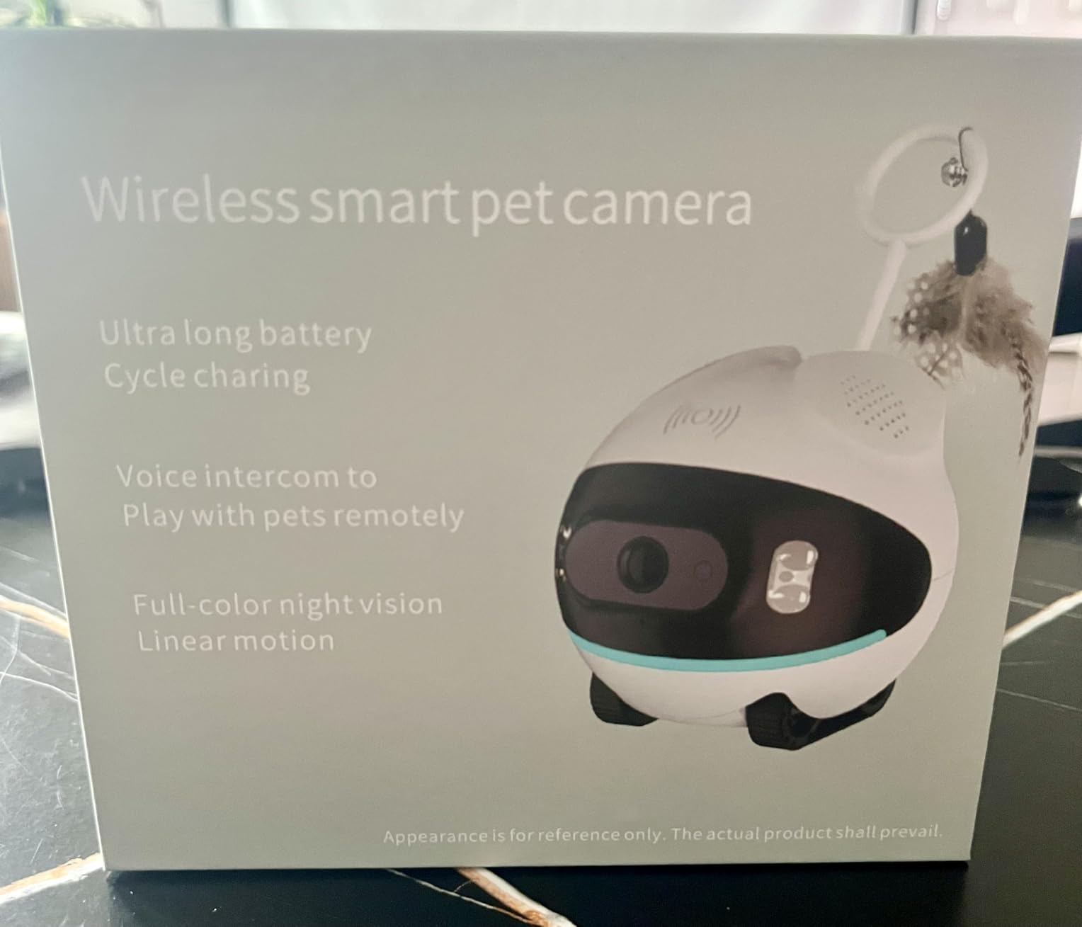 Pet Camera Robot with Cat Teaser: Battery-Operated, Movable with Phone App, 2-Way Talk, Video/Photo, Night Vision customer photo 2