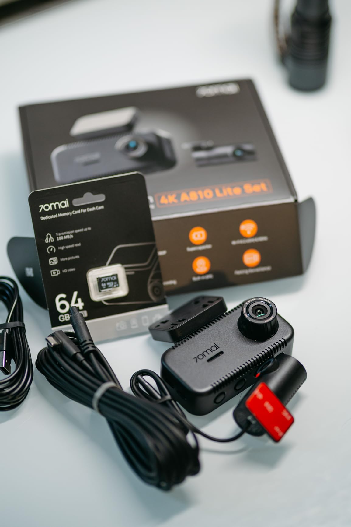 70mai A810 Lite 4K Dash Cam Front and Rear, 5GHz Wi-Fi 6 DashCam, Car Camera 4G LTE Remote Access, GPS Tracking, HDR Night Vision, 24H Parking Mode, Voice Control, Emergency Lock customer photo 1
