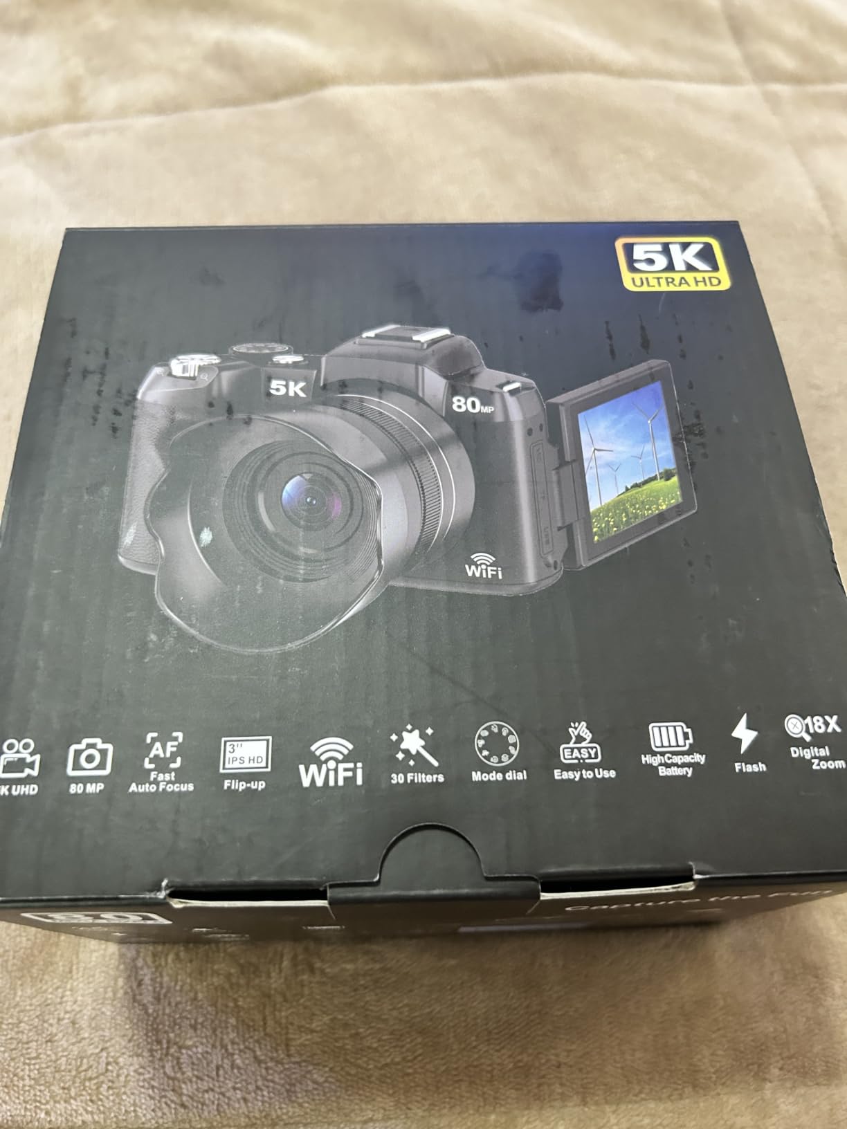 5K Digital Cameras for Photography - 80MP WiFi Vlogging Camera for YouTube with 3