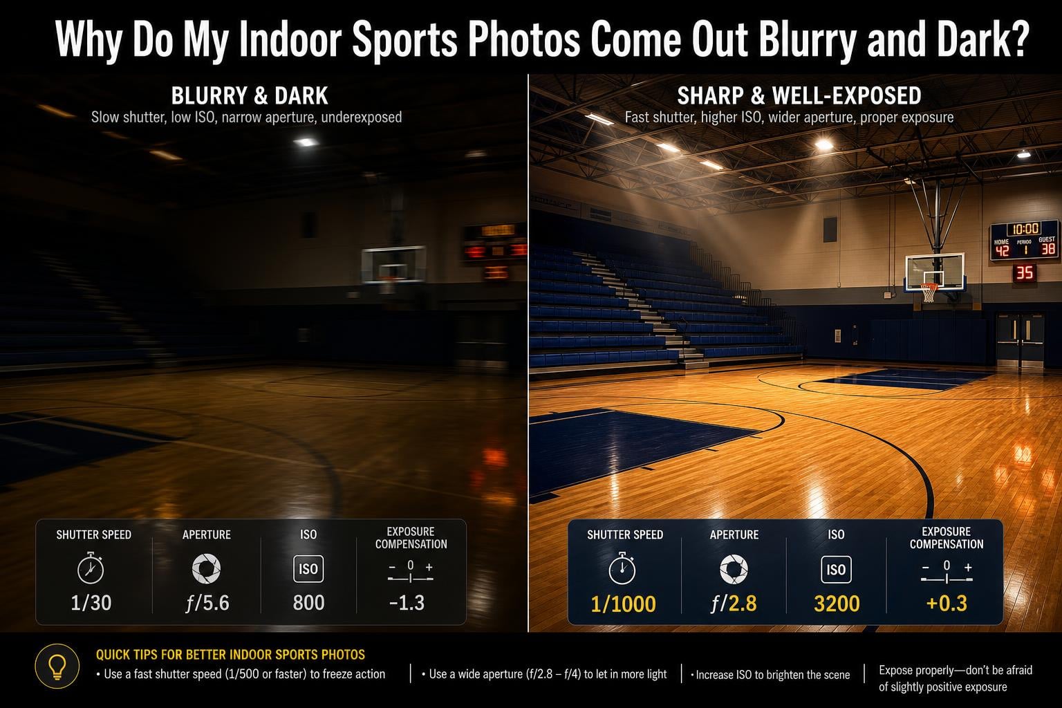 Why Do My Indoor Sports Photos Come Out Blurry and Dark?