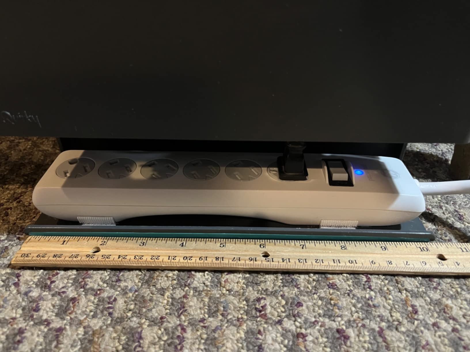 GE Surge Protector Power Strip, 8 Ft Extension Cord, 6 Outlet Extender, 1300 Joules, Flat Plug, Twist-to-Close Safety Covers, ETL Listed, Black, 33662 customer photo 1