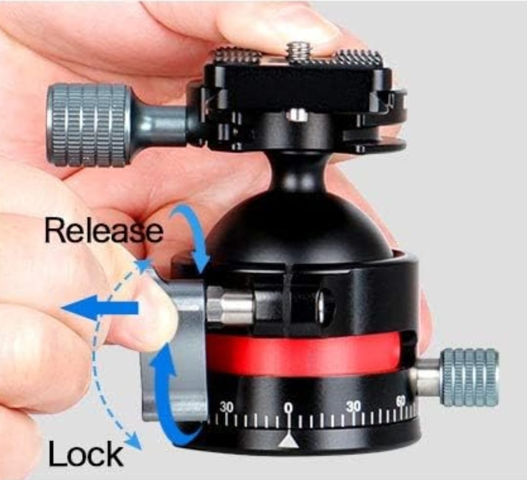 Low Profile Ball Head, Panorama Tripod Head Arca Swiss QR Plate, 36mm 360 Degree Metal Panorama, 1/4 inch Screw Arca Swiss Quick Release Plate, DSLR Camera Tripod Monopod, Max Load 33lbs/15kg customer photo 2