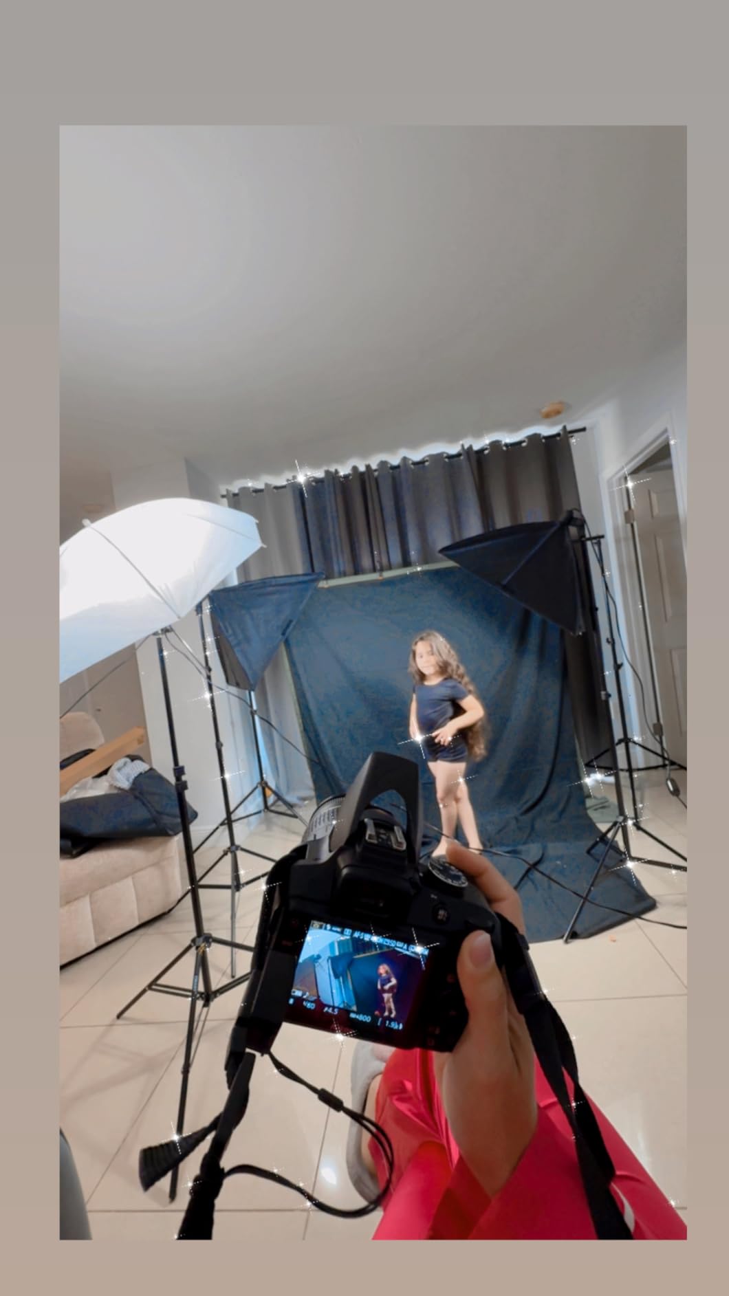 EMART Photography Lighting Kit with 8.5x10Ft Backdrop Stand,6x9FT Backdrops | Softbox Lighting Kit with 5500K 50W LED, Reflector, Umbrellas&Soft Box, Photo Studio Equipment for Portrait Video Shoot Vlog customer photo 1