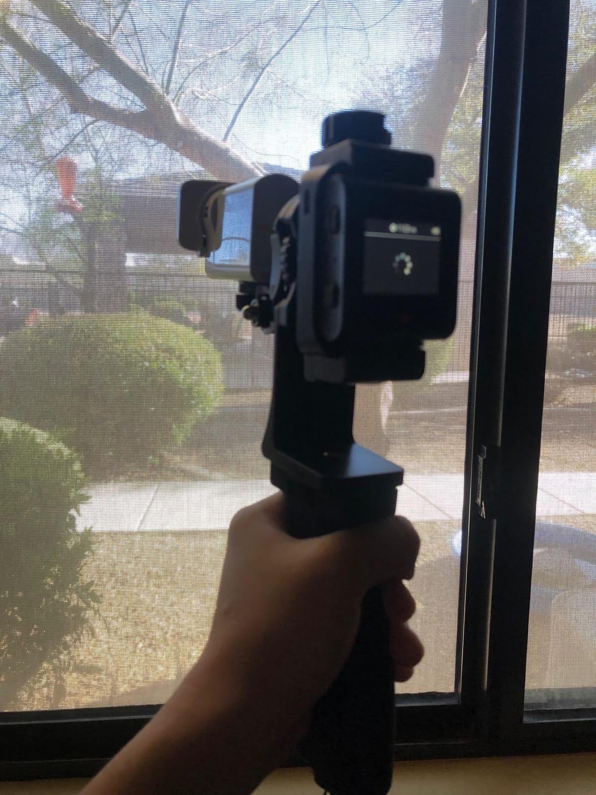2in1 Ergonomic Portable Action Camera+Smartphone SYN Hand Grip Stabilizer Combo Mount Video Vlogging Rig Holder Kit for GoPro iPhone Interview Travel YouTube Tiktok Streaming-Mic+Light Adapter customer photo 2