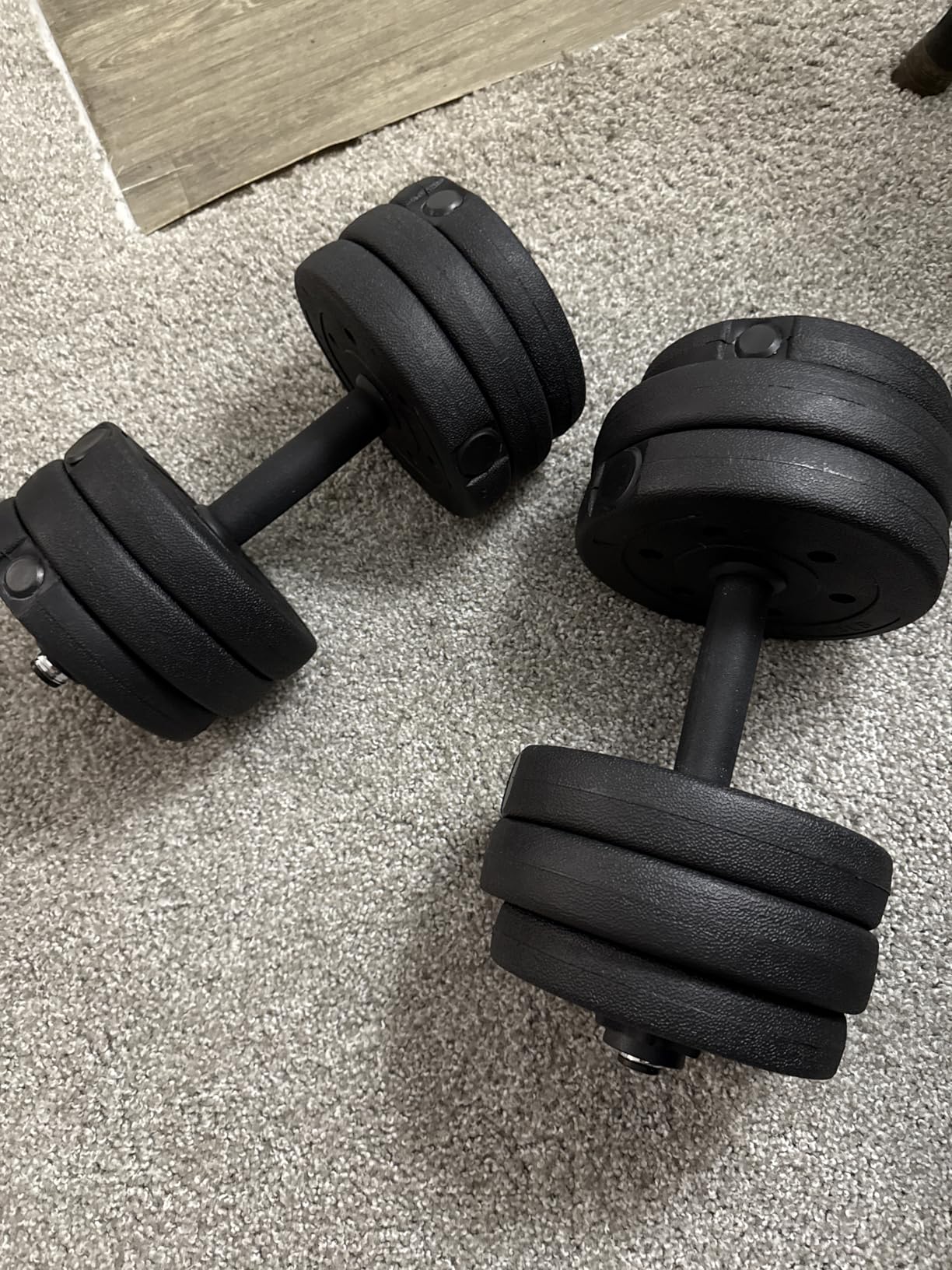 Yaheetech Adjustable Dumbbell Set Free Weights with Spinlock Collars, Black customer photo 1