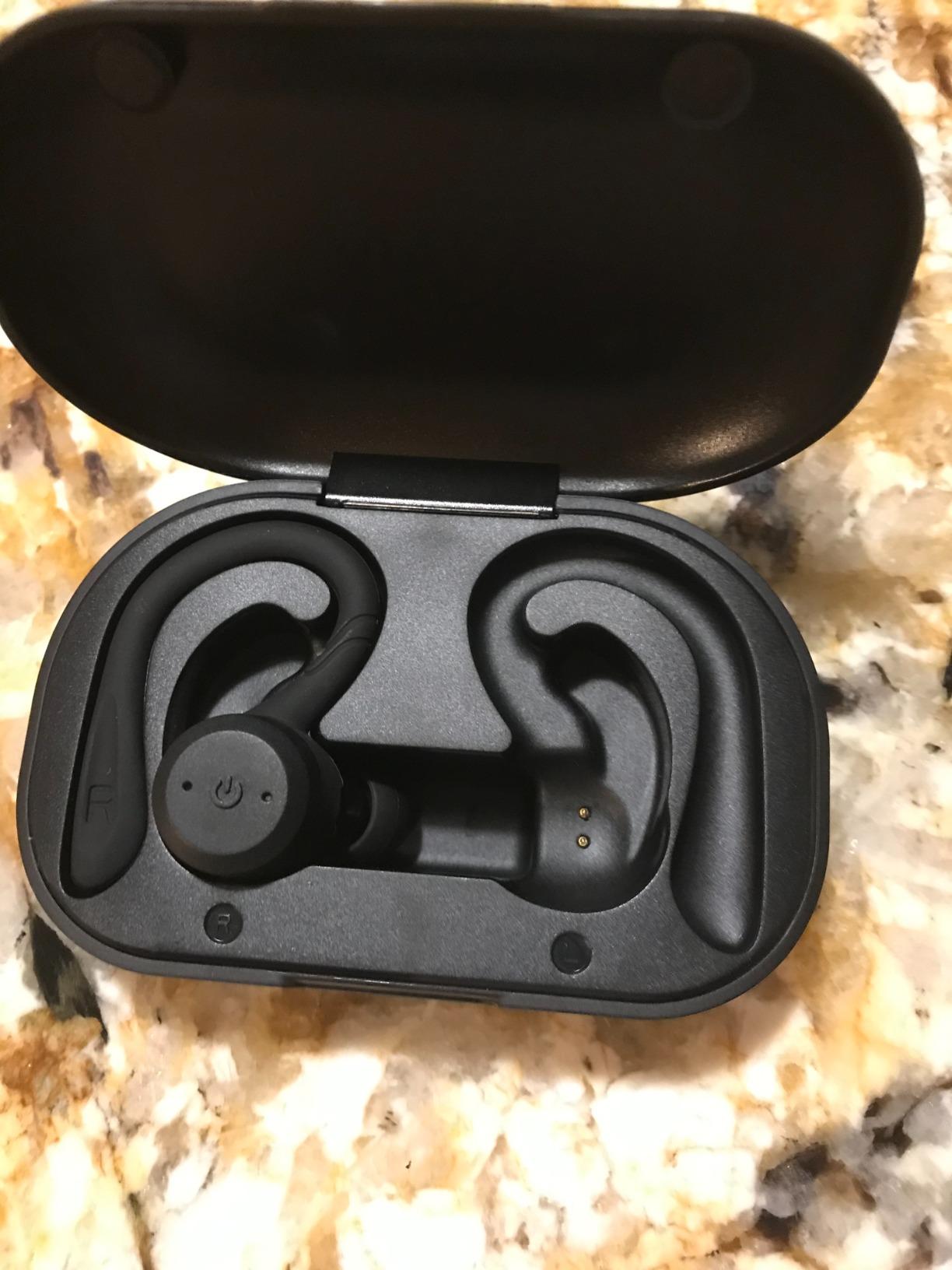 APEKX Wireless Earbuds, IPX7 Waterproof Bluetooth Headphone w/Mic Deep Bass | Secure Sport Ear Buds with Ear Hooks & Charging Case, 40H Playtime Stereo Sound for Workout & Running, Green customer photo 2
