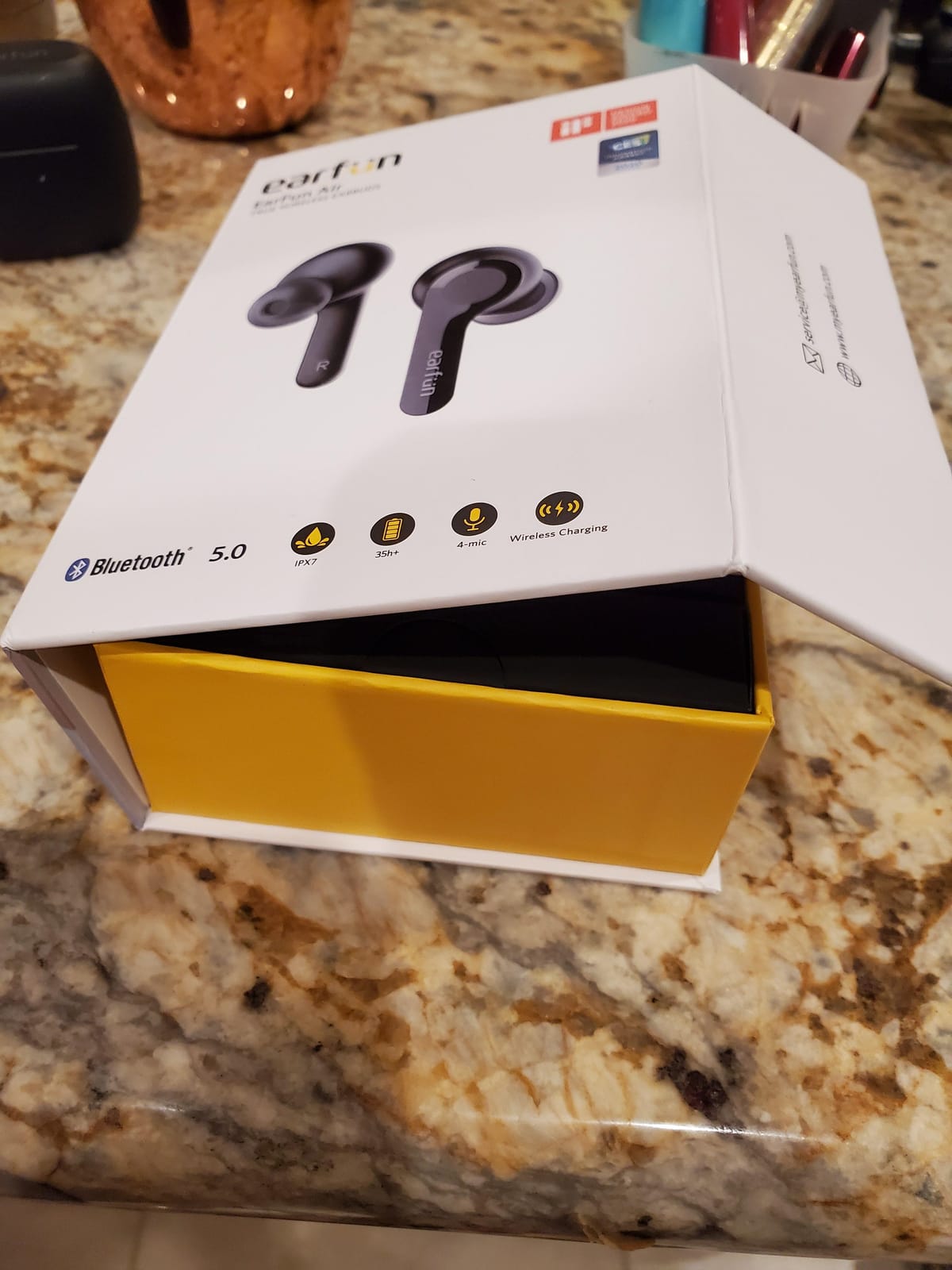 EarFun Air True Wireless Earbuds, Bluetooth Earbuds with 4 Mics Clear Call | IPX7 Waterproof, Game Mode, Deep Bass, Wireless Charging, USB-C Fast Charge, 35H Playtime, Black customer photo 1