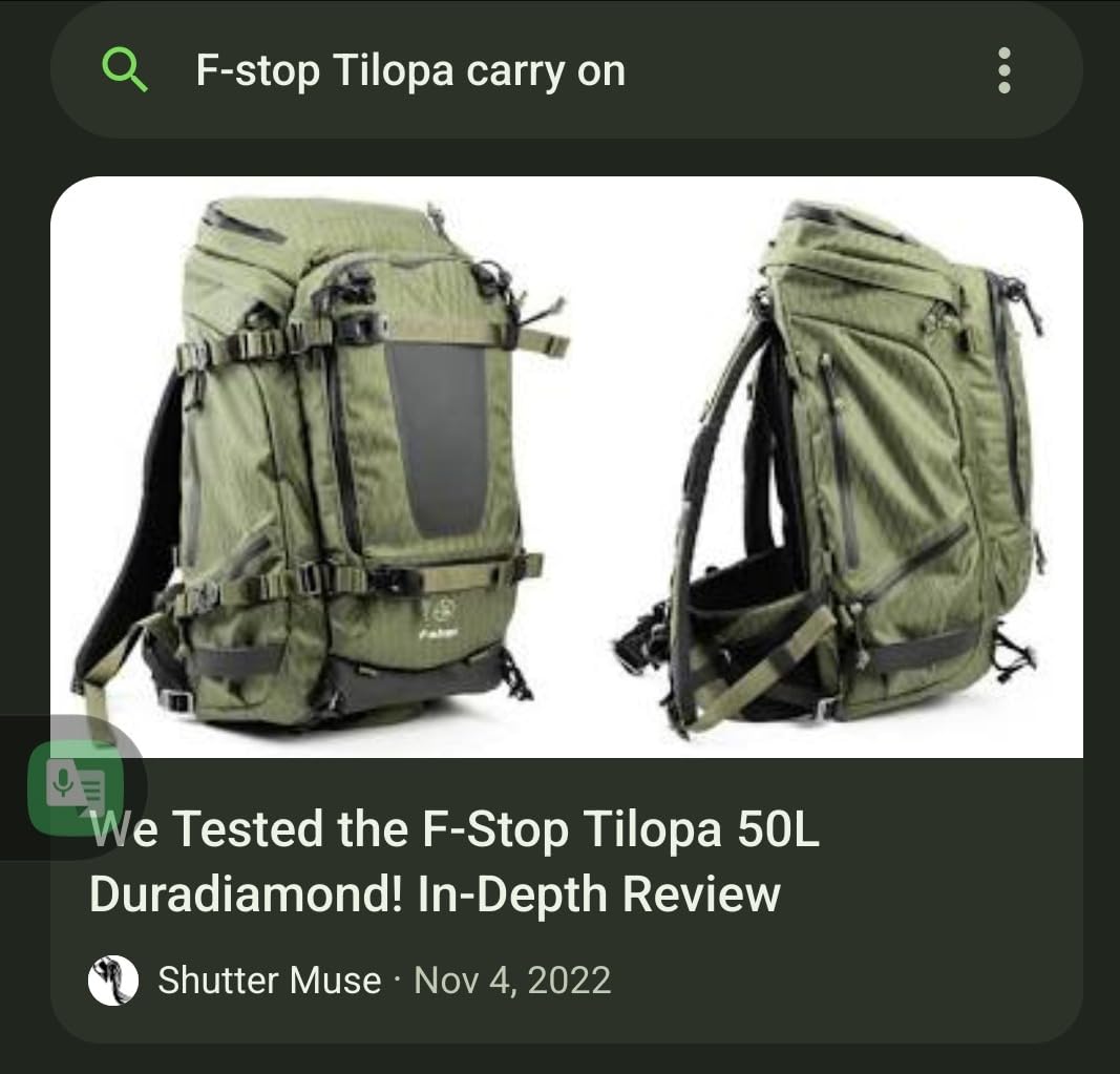 F-Stop Tilopa Modular Photography Pack with Pro Large ICU (Cypress) customer photo 2