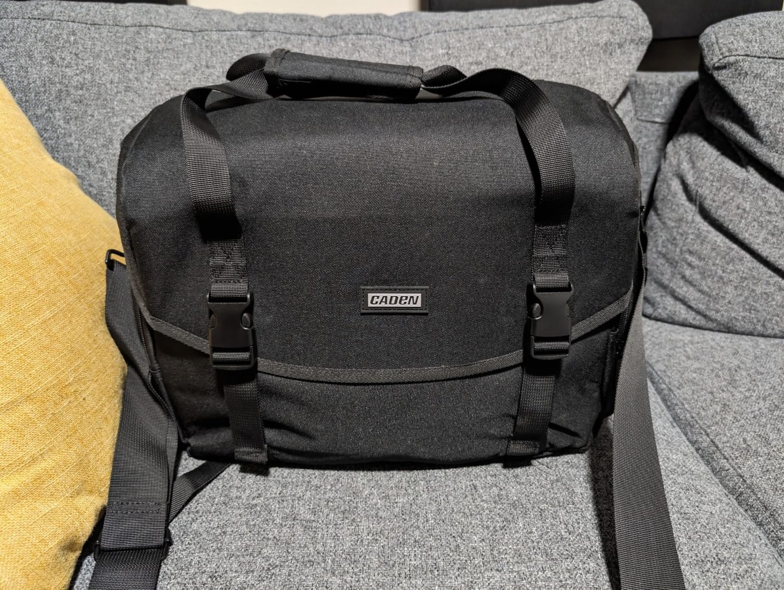 CADeN Camera Bag Case Shoulder Messenger Bag with Tripod Holder Compatible for Nikon, Canon, Sony, DSLR SLR Mirrorless Cameras Waterproof (Black, Large) customer photo 1